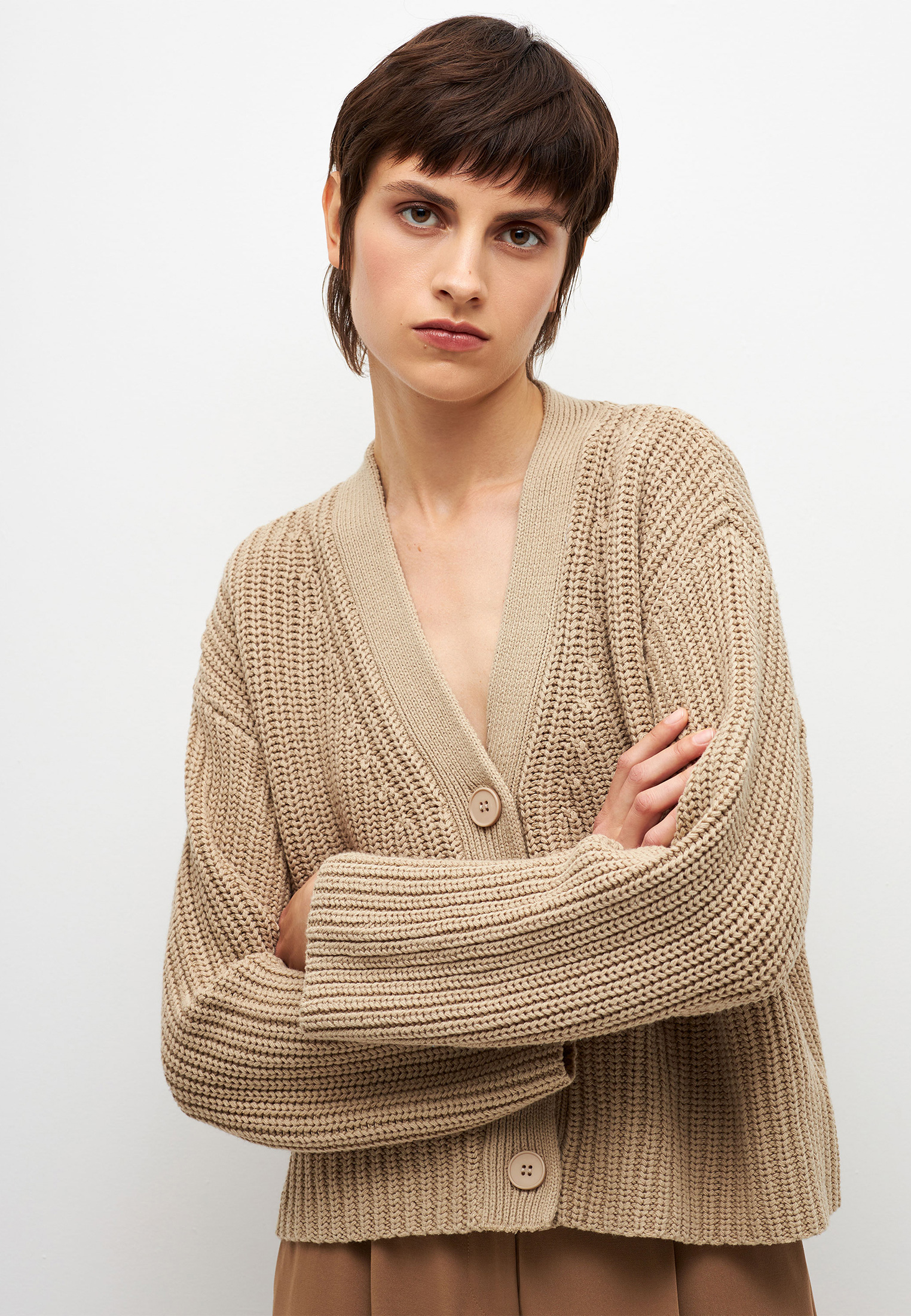 Кардиган Sela Exclusive online, цвет бежевый, MP002XW0K0AI — купить в