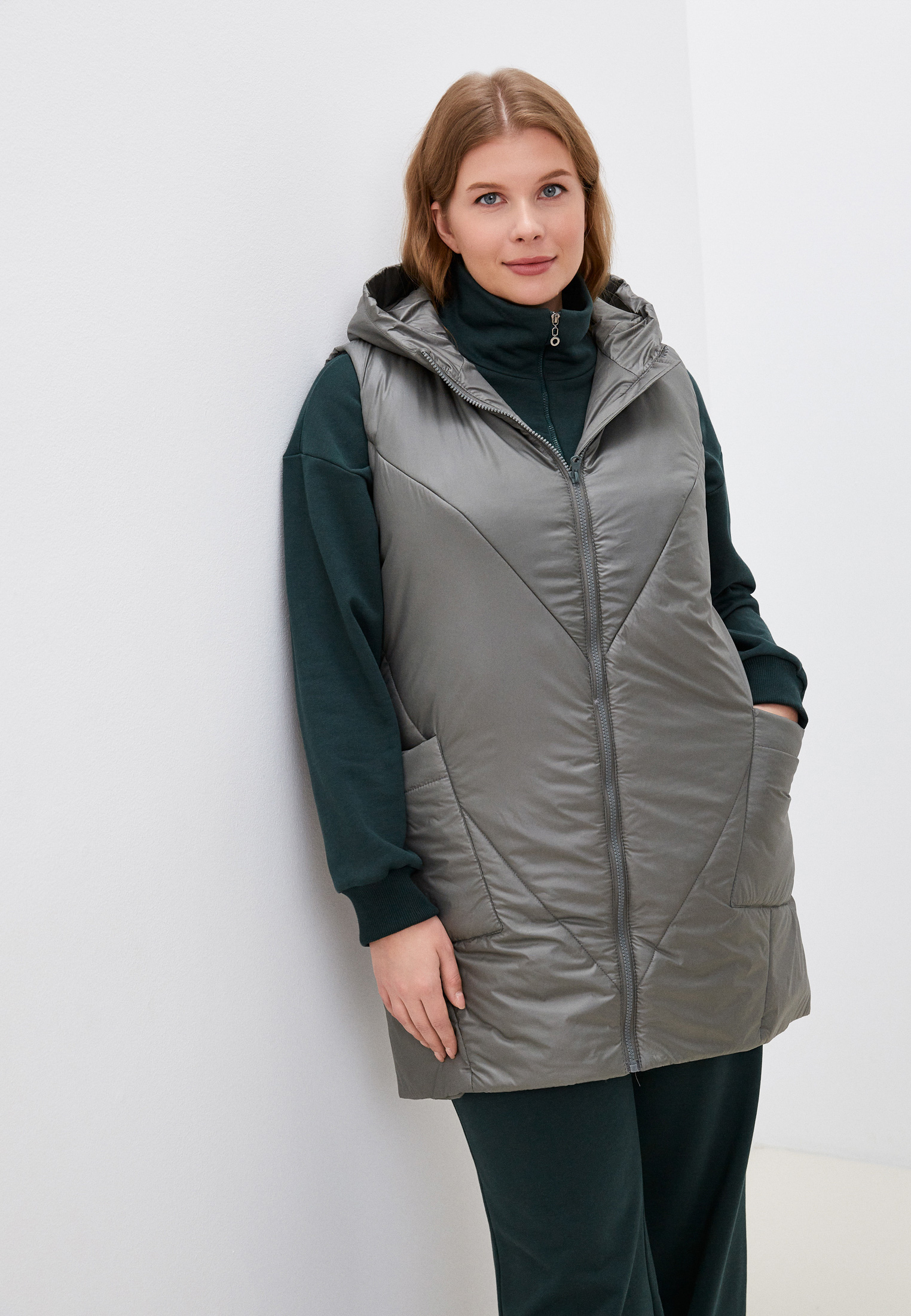 Жилет утепленный Adele Fashion, цвет: серый, MP002XW0KPWW — купить в ...