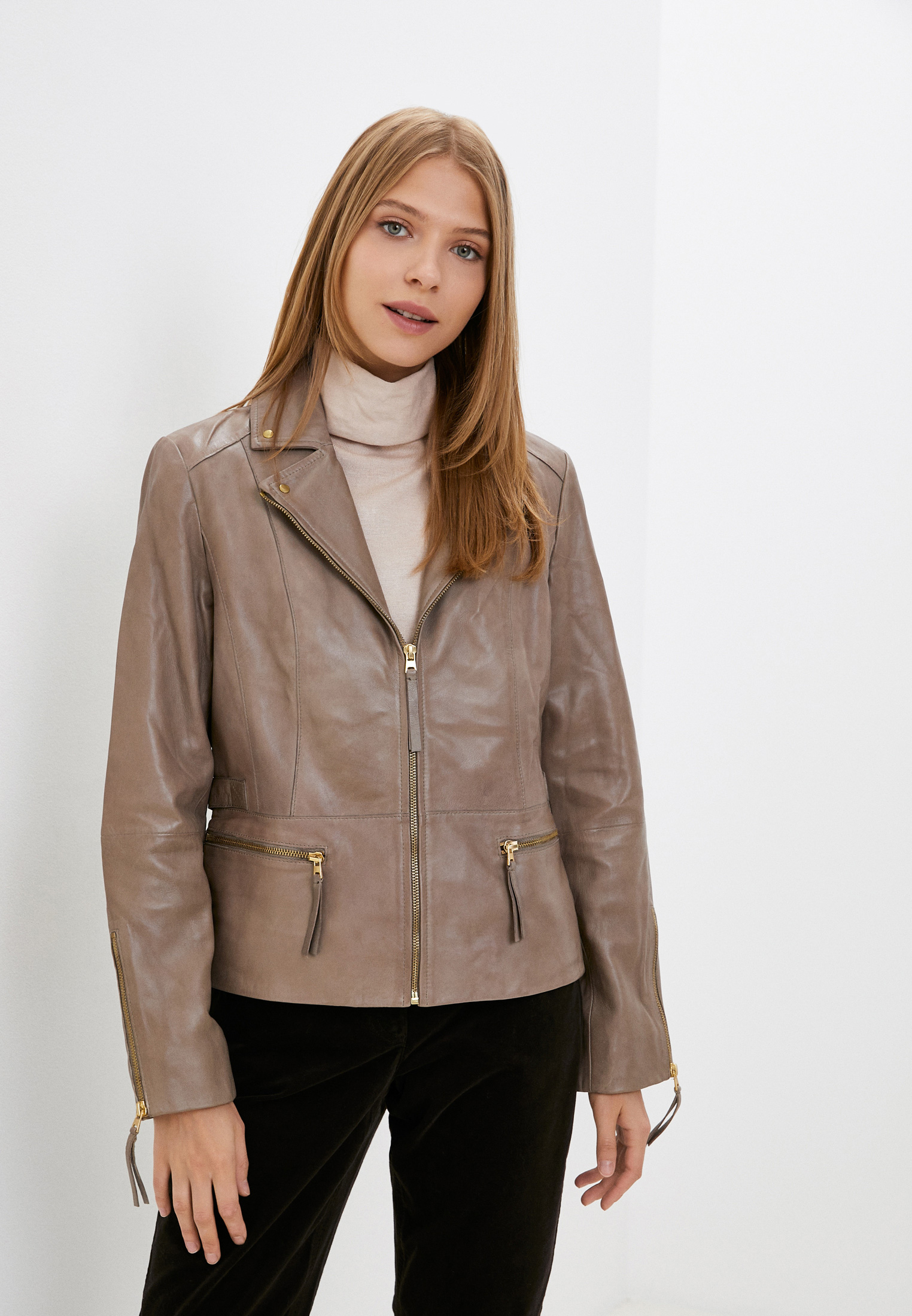 Куртка кожаная Gerry Weber, цвет: коричневый, MP002XW0KQW5 — купить в ...