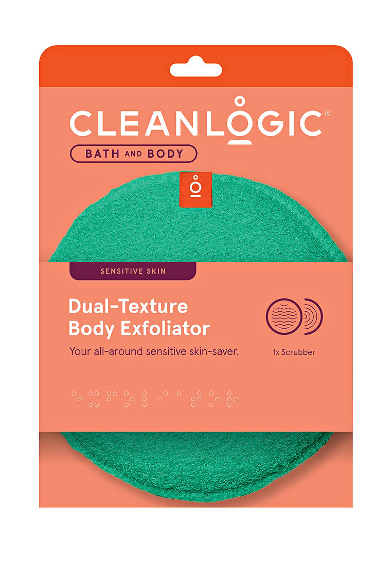 Мочалка для тела Cleanlogic двусторонняя для чувствительной кожи, цвет ...