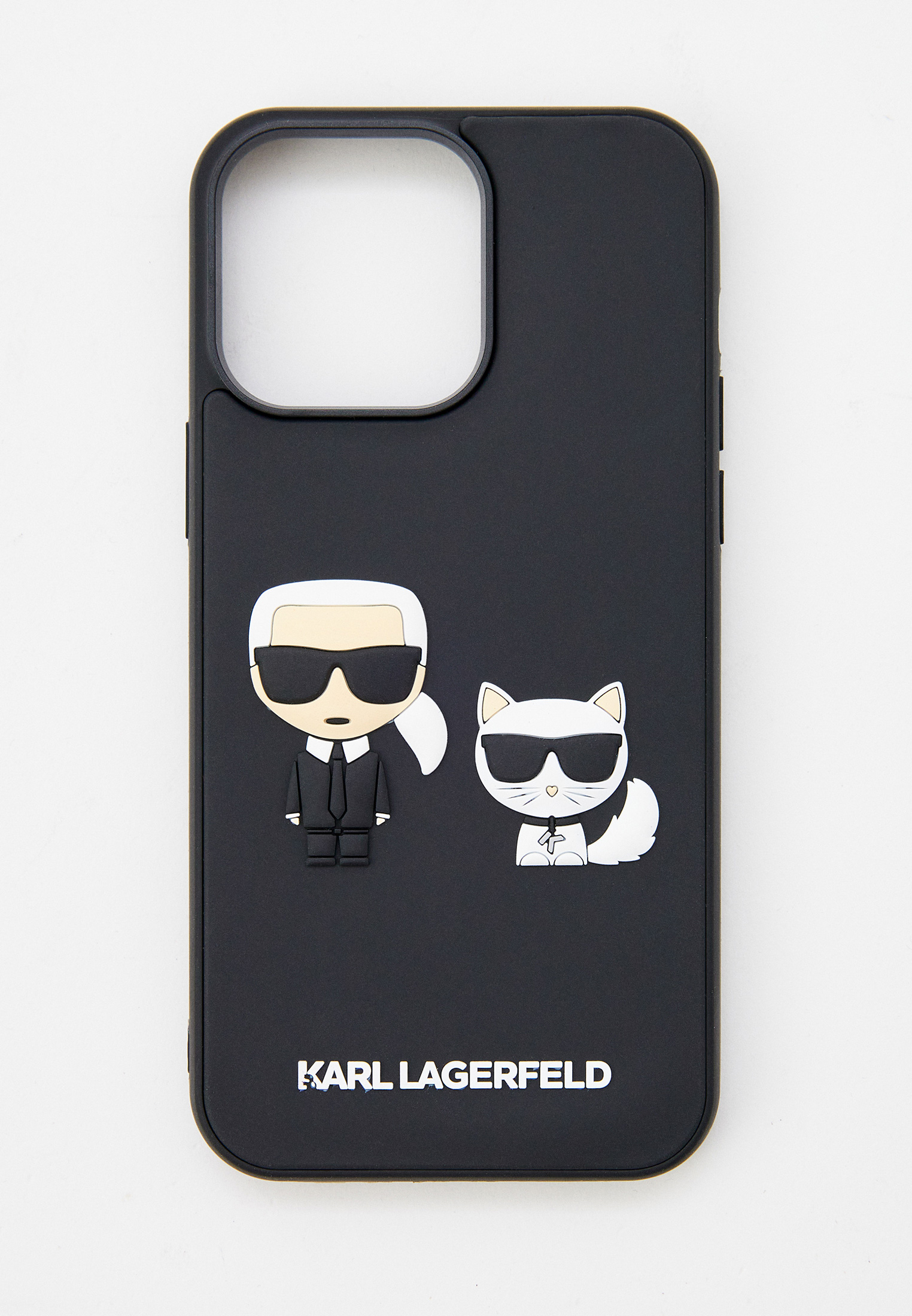 Чехол для iPhone Karl Lagerfeld 14 Pro Max с 3D принтом, цвет: черный ...