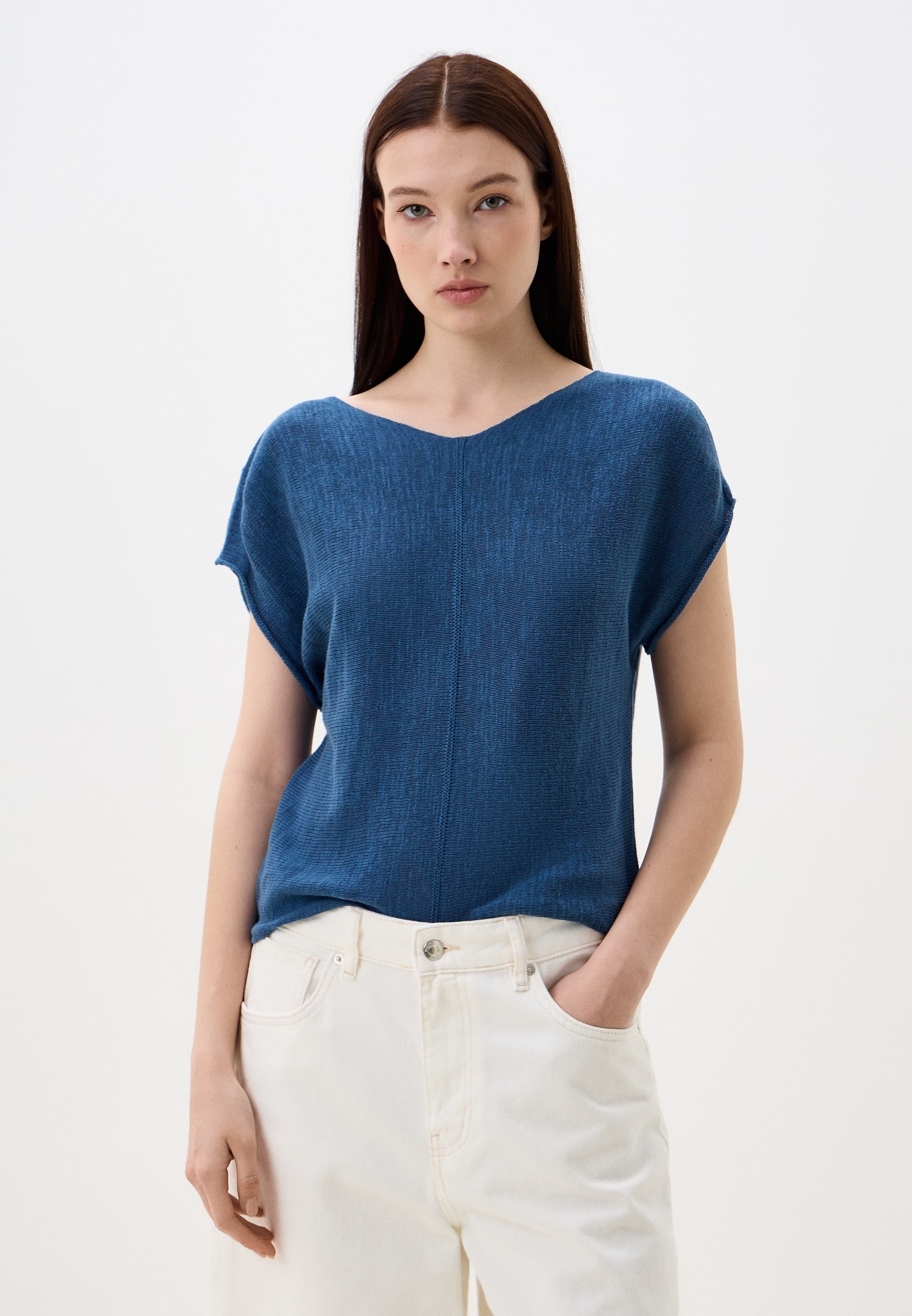 Пуловер United Colors of Benetton LINEN COLLECTION, цвет: синий ...