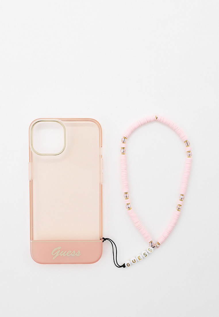 Чехол для iPhone Guess 14 с петлей на запястье, цвет: розовый ...