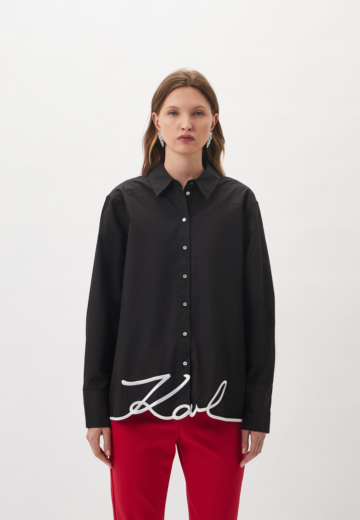 Рубашка Karl Lagerfeld Lamoda Exclusive, цвет: черный, MP002XW0PJWF ...