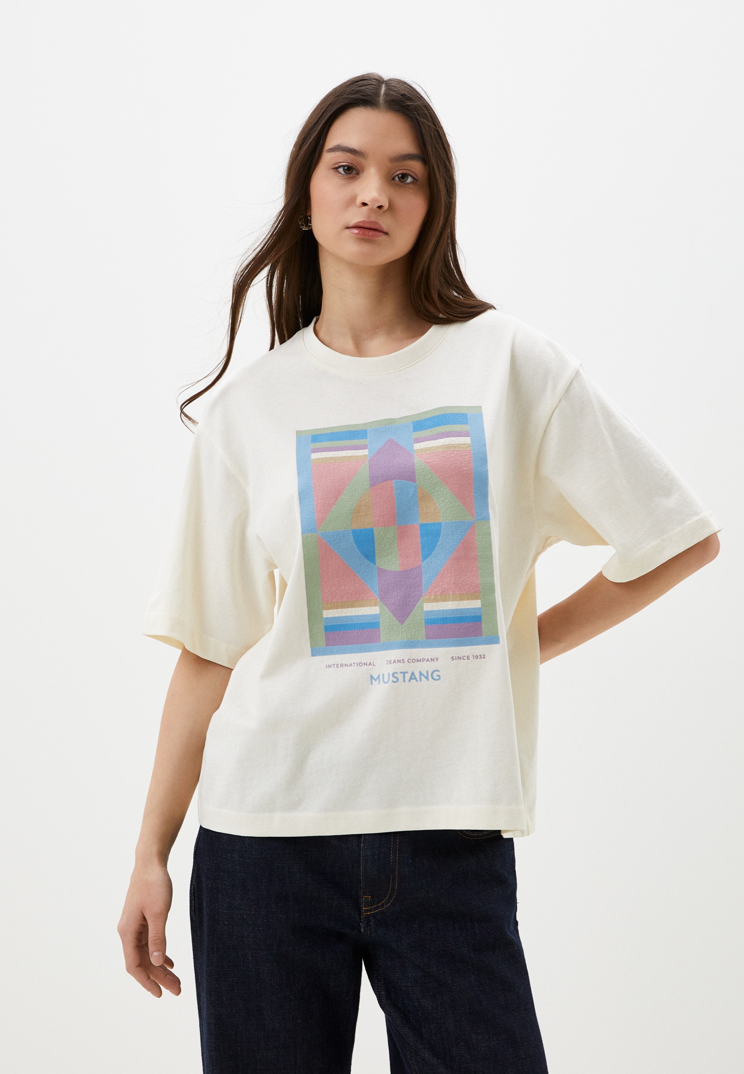 Mustang STYLE WELBY - T-shirt imprimé - weiß/blanc