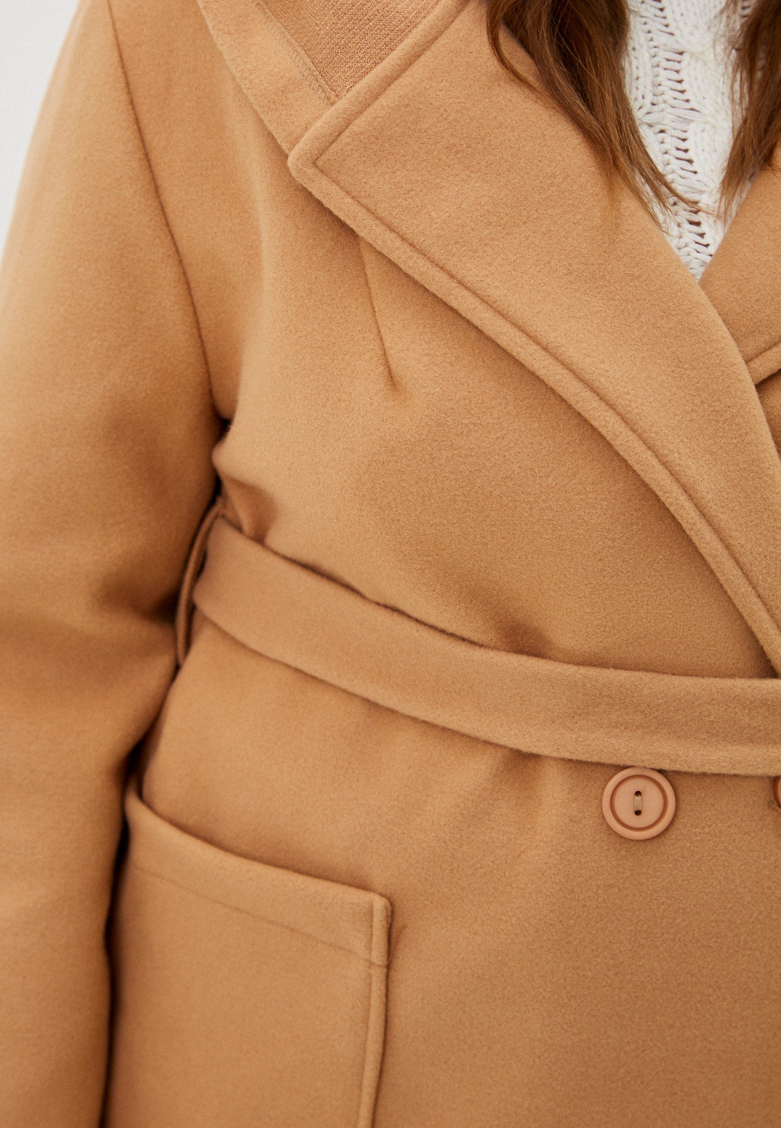 Mango tie waist store coat in camel