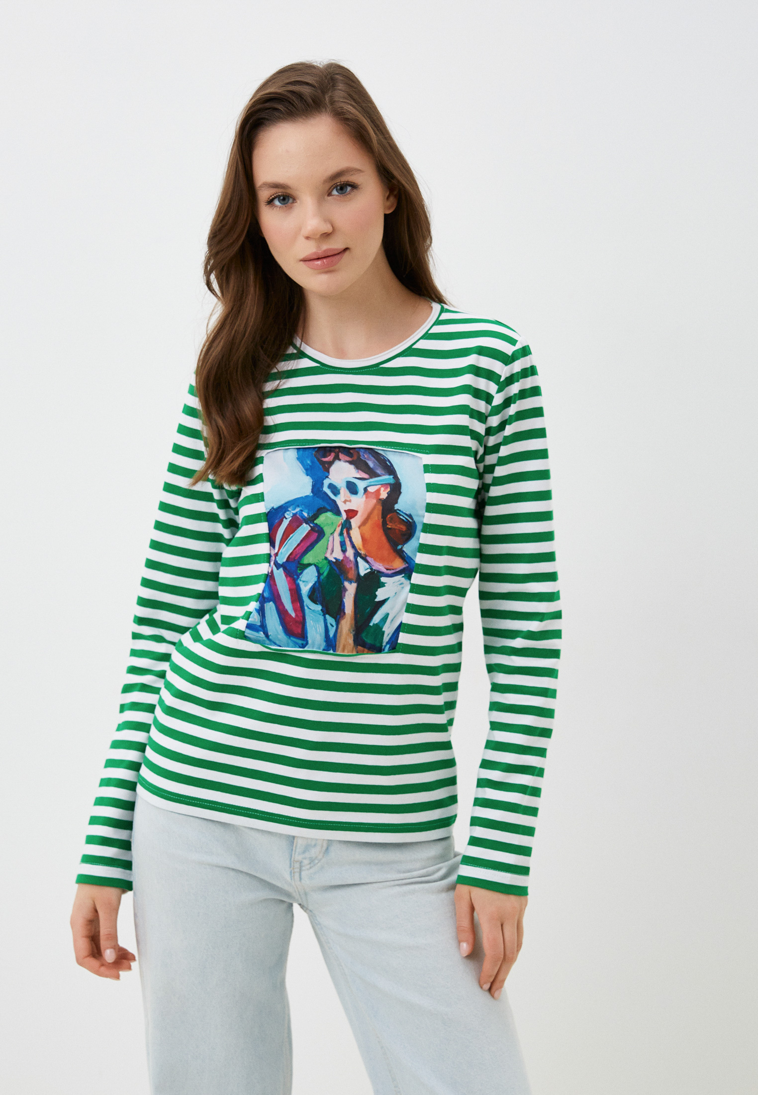 Лонгслив Artograph с картиной Рената Рамазанова "Модель красит губы ...