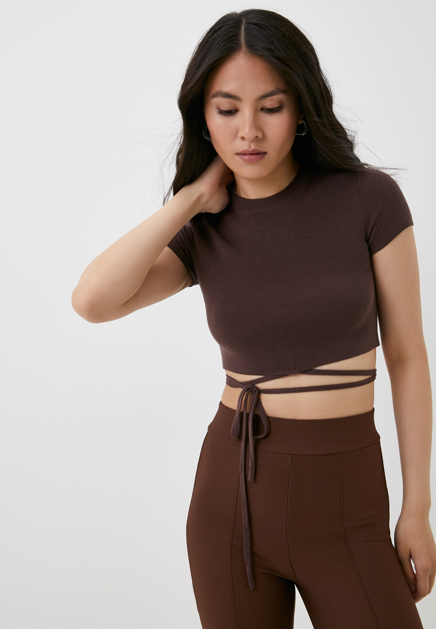 Топ Gloria Jeans, цвет коричневый, MP002XW0XBQB — купить в интернет