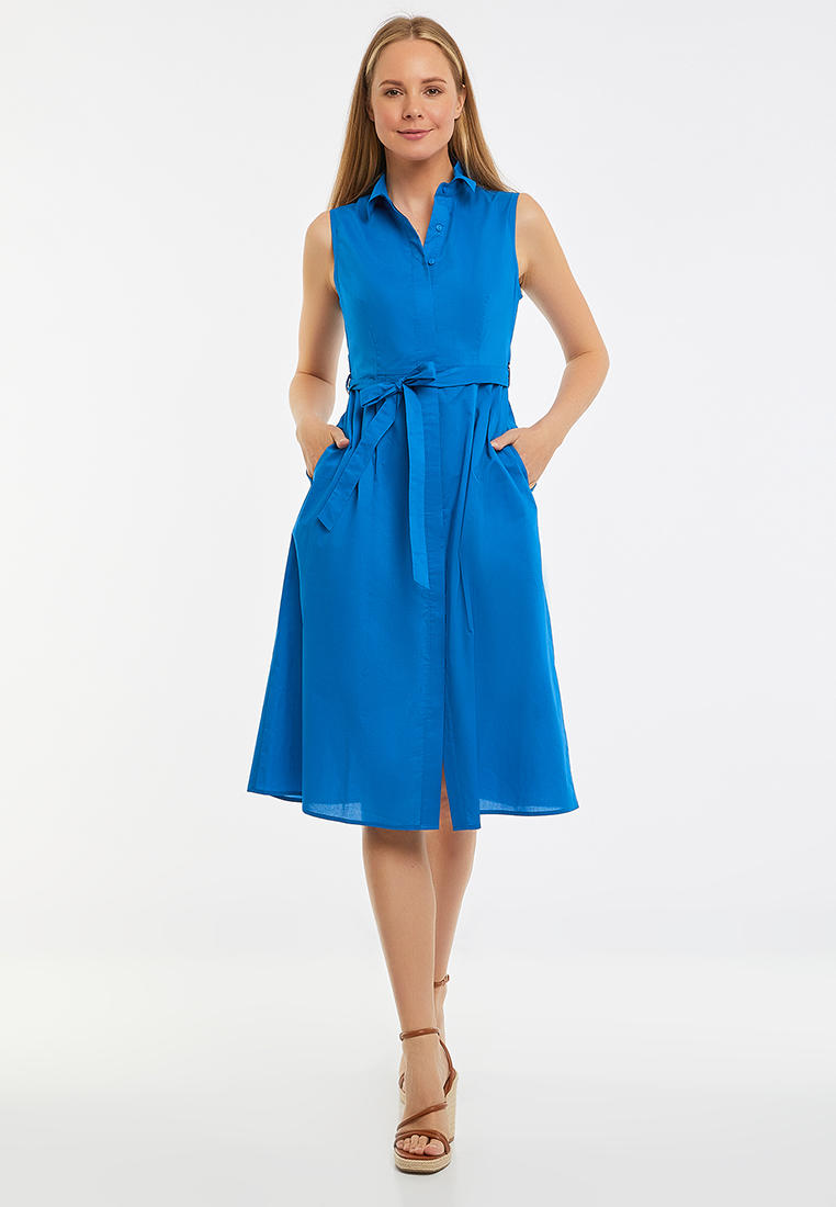 Платье oodji, цвет: синий, MP002XW0YCUS — купить в интернет-магазине Lamoda