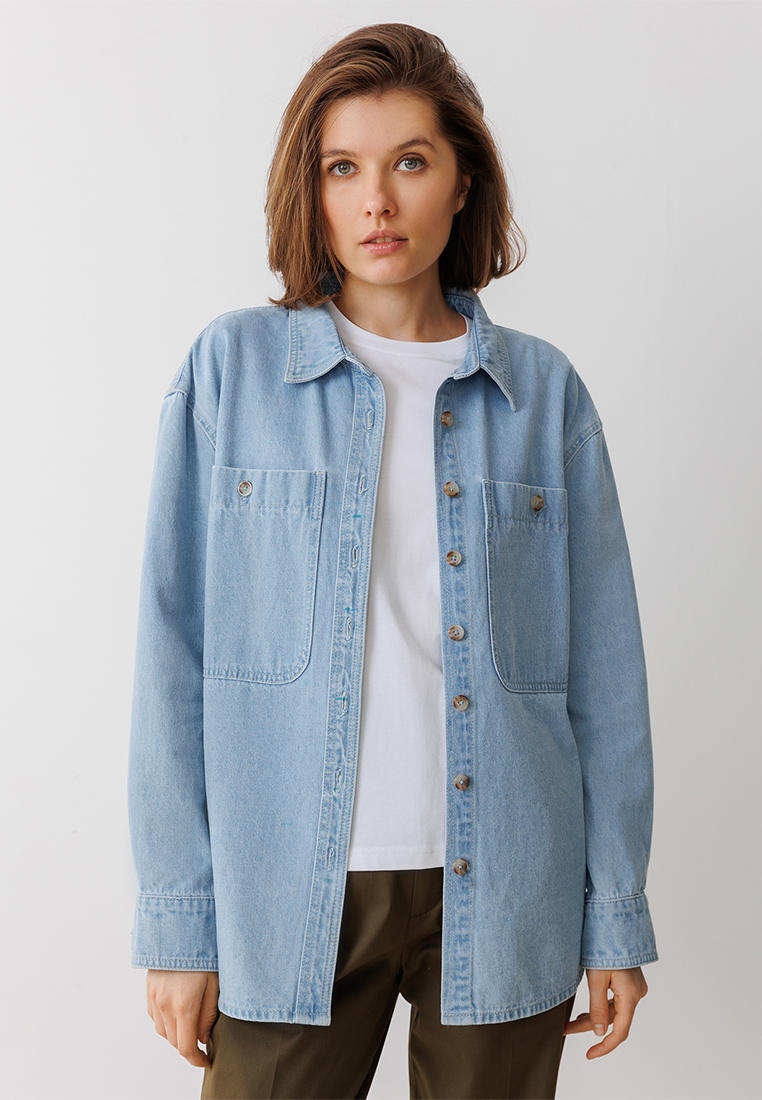 Рубашка джинсовая Urban Tiger Pure Denim, цвет: голубой, MP002XW0YMF5 ...