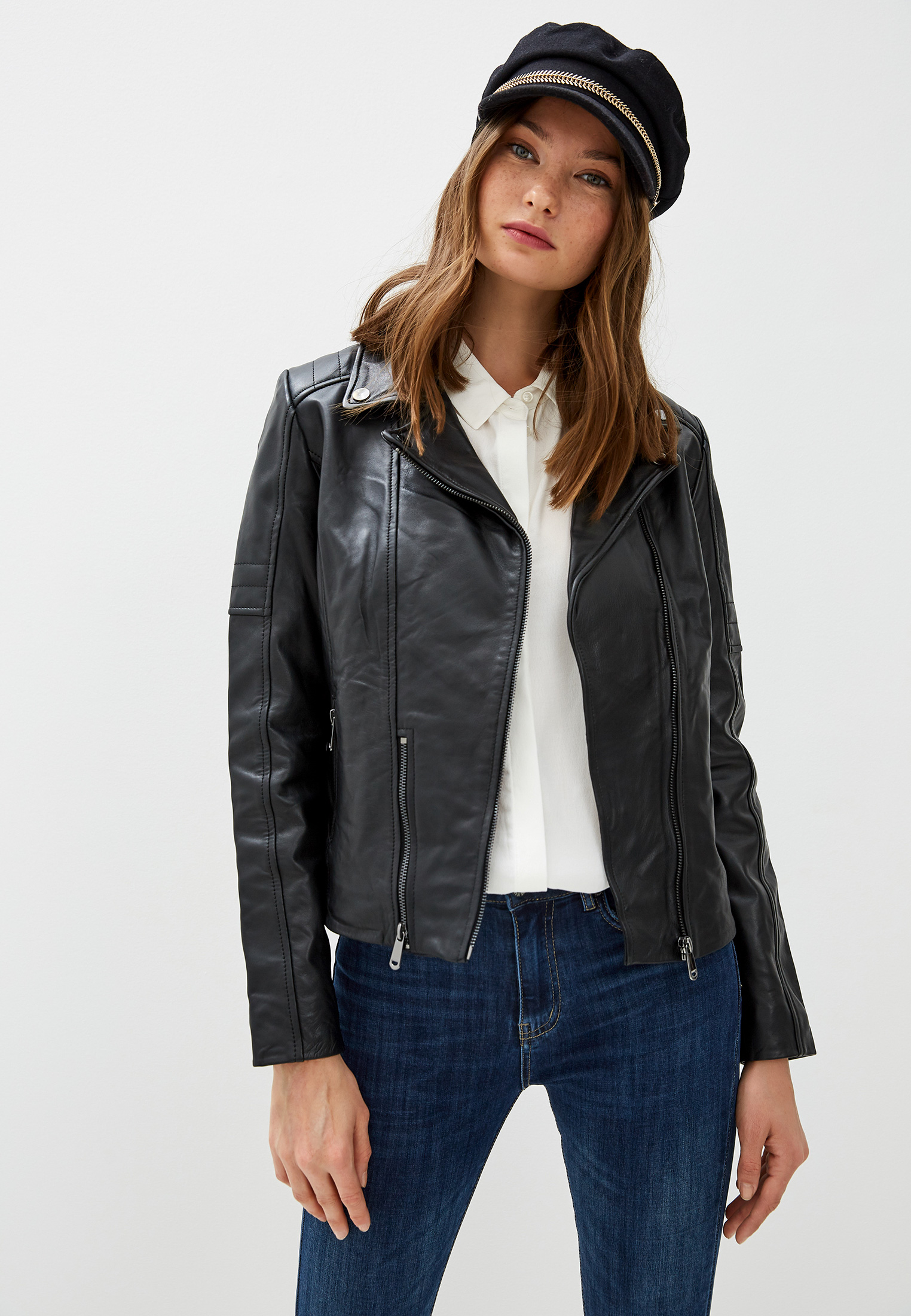 Куртка кожаная La Reine Blanche, цвет: черный, MP002XW125K5 — купить в ...