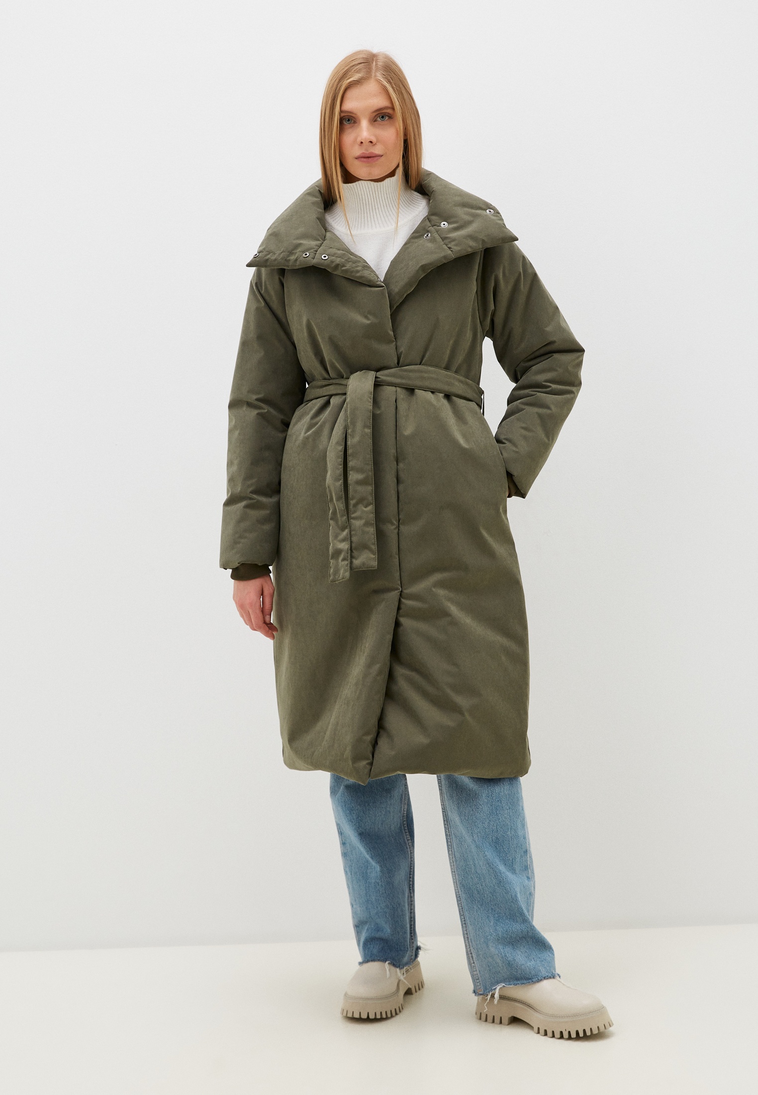 Куртка-пальто Край Cas, цвет: хаки, MP002XW128RS — купить в интернет ...