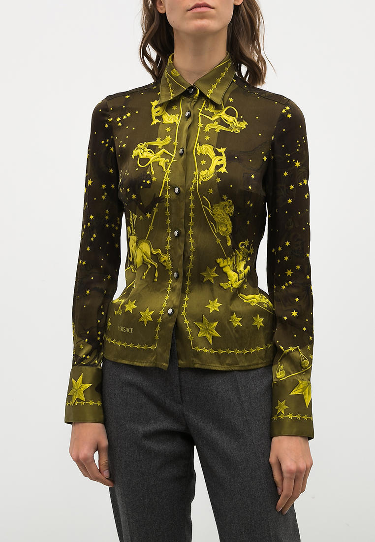 Блуза Versace Resale, цвет зеленый, MP002XW12AWO — купить в интернет