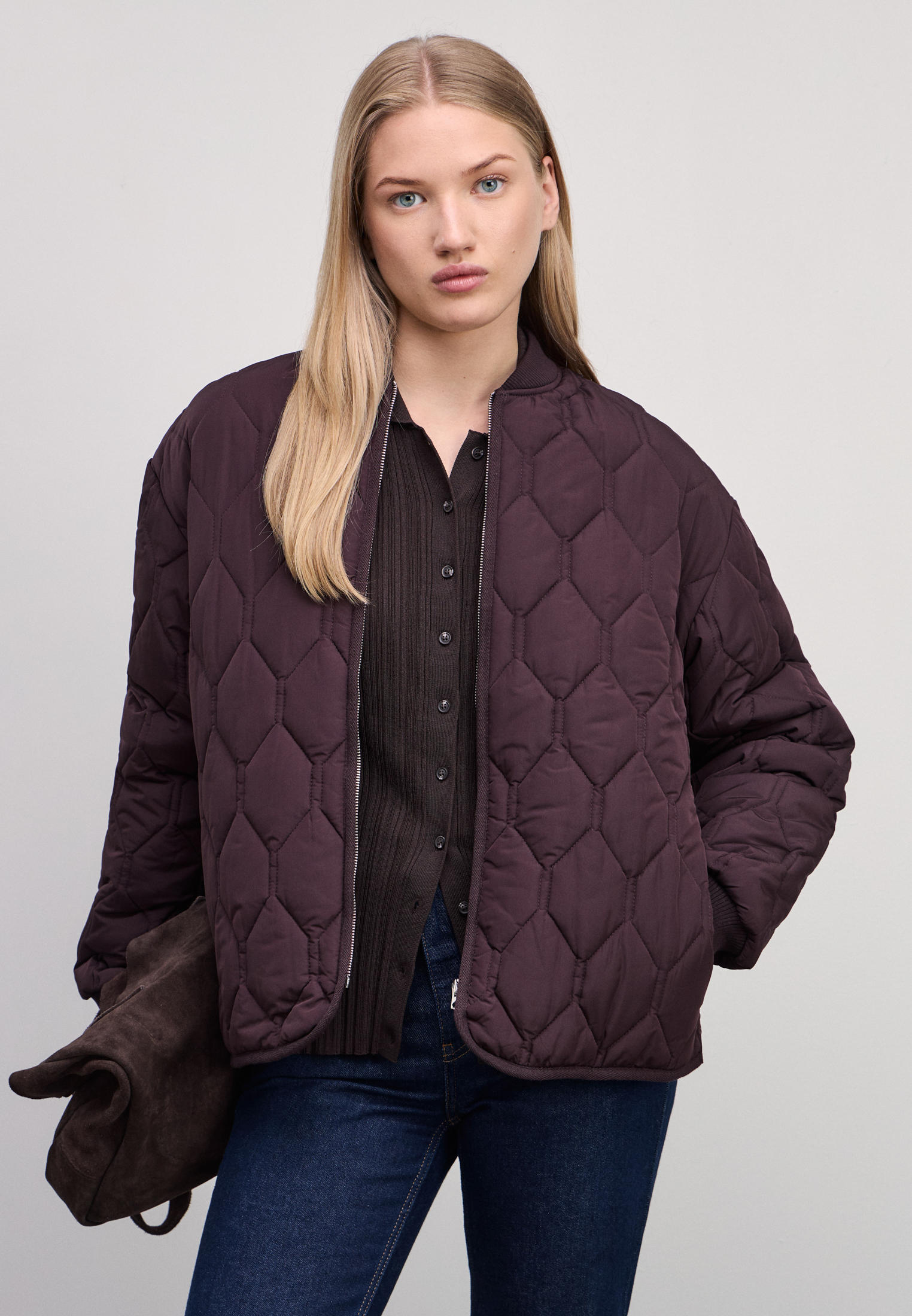 Куртка стеганая Zarina Exclusive online, цвет: коричневый, MP002XW1491S ...