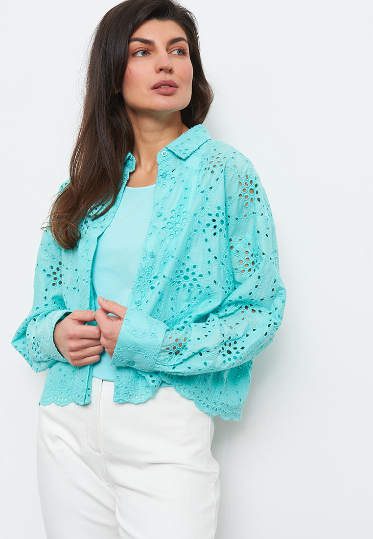 Блуза Gerry Weber, цвет: бирюзовый, MP002XW14AT5 — купить в интернет ...