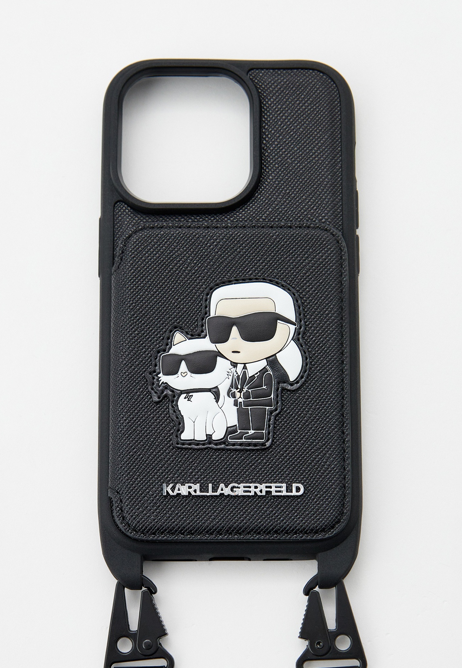 Чехол для iPhone Karl Lagerfeld 14 Pro, кросс-боди с кардслотом, цвет ...