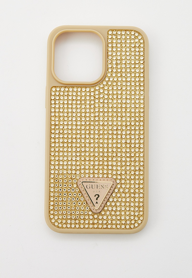 Чехол для iPhone Guess 14 Pro Max, со стразами, цвет: золотой ...