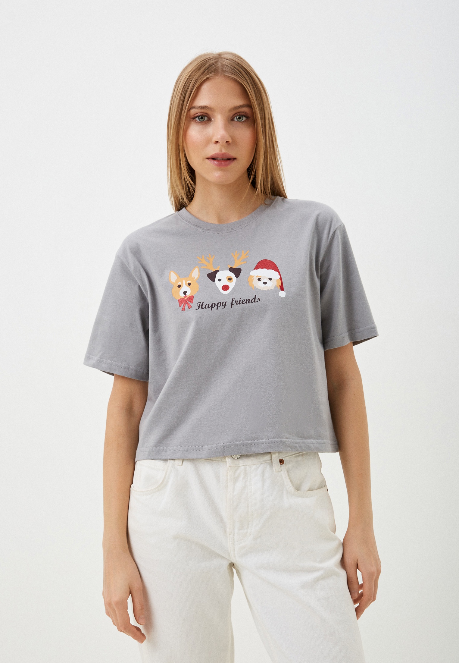 Футболка Gloria Jeans, цвет серый, MP002XW14P76 — купить в интернет