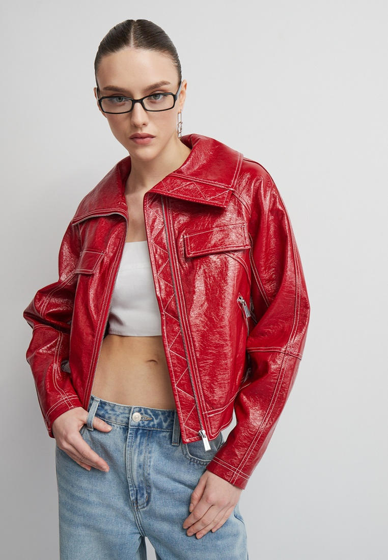 Куртка кожаная Vittoria Vicci, цвет: красный, MP002XW17KIS — купить в ...