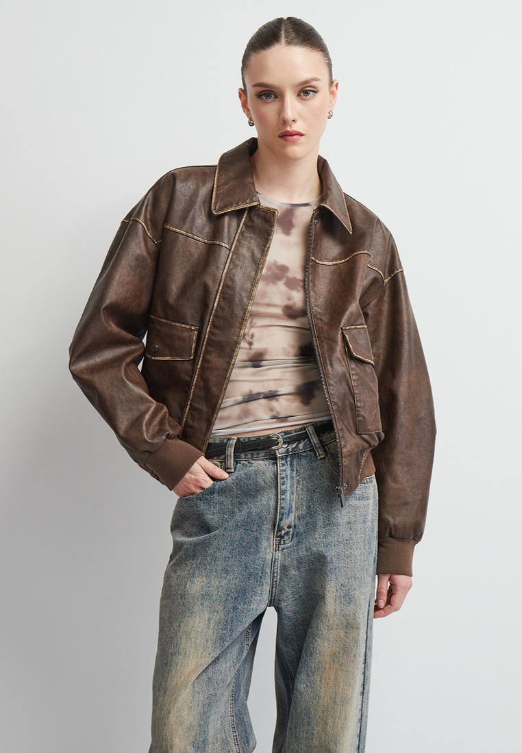Куртка кожаная Vittoria Vicci, цвет: коричневый, MP002XW17SO3 — купить ...