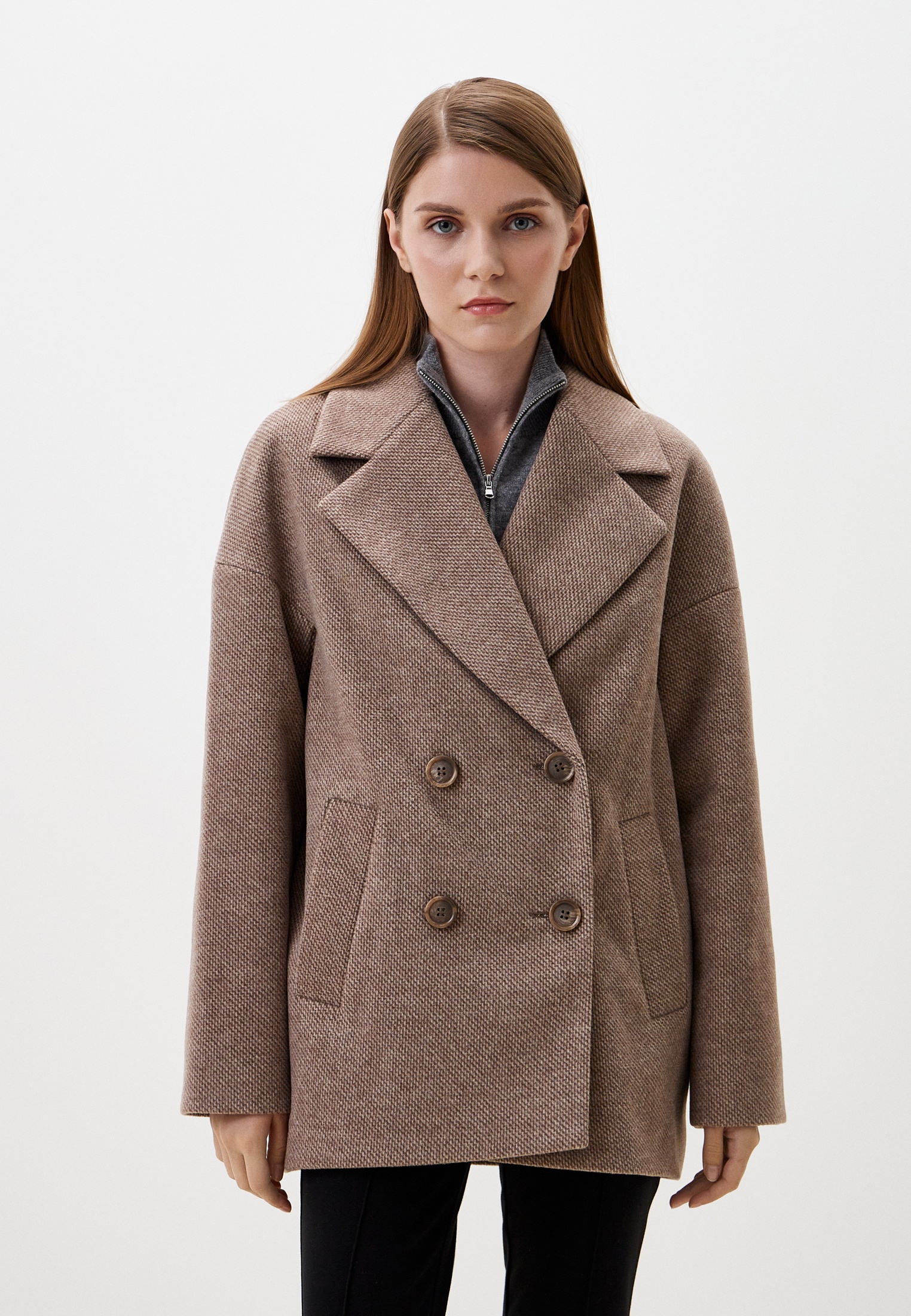 Пальто-пиджак Almarosa, цвет: коричневый, MP002XW17YQC — купить в ...