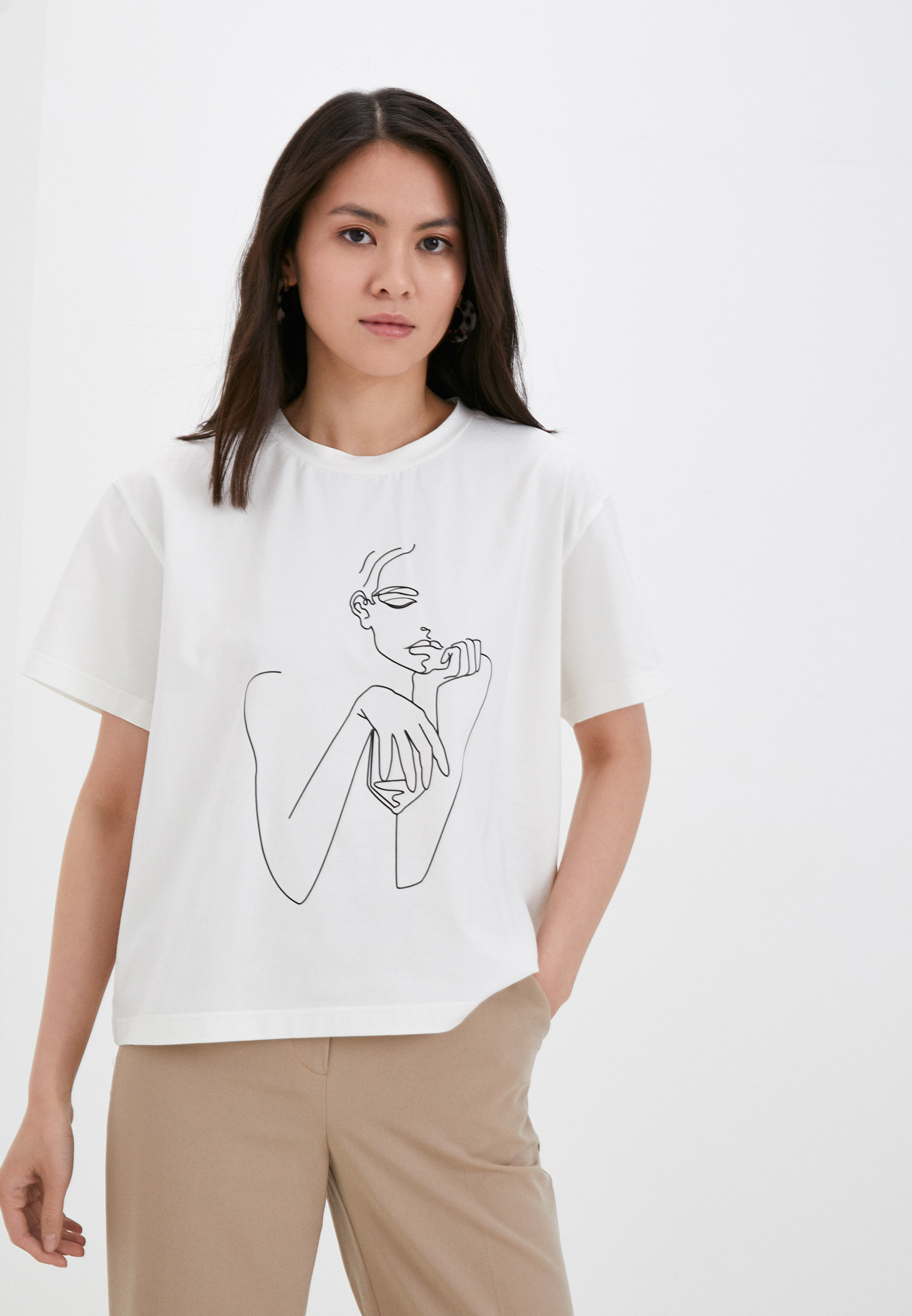 Футболка AME, цвет: белый, MP002XW19OYF — купить в интернет-магазине Lamoda