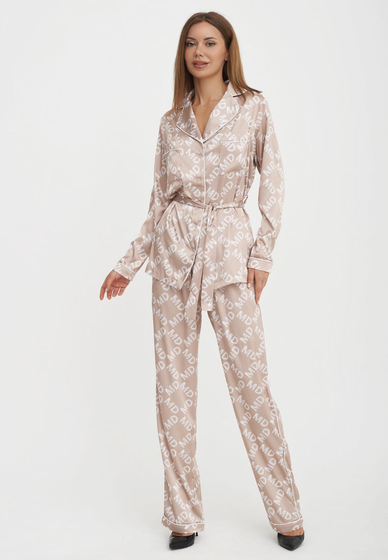Костюм My Modus Fashion в пижамном стиле, цвет: бежевый, MP002XW1A0H6 ...