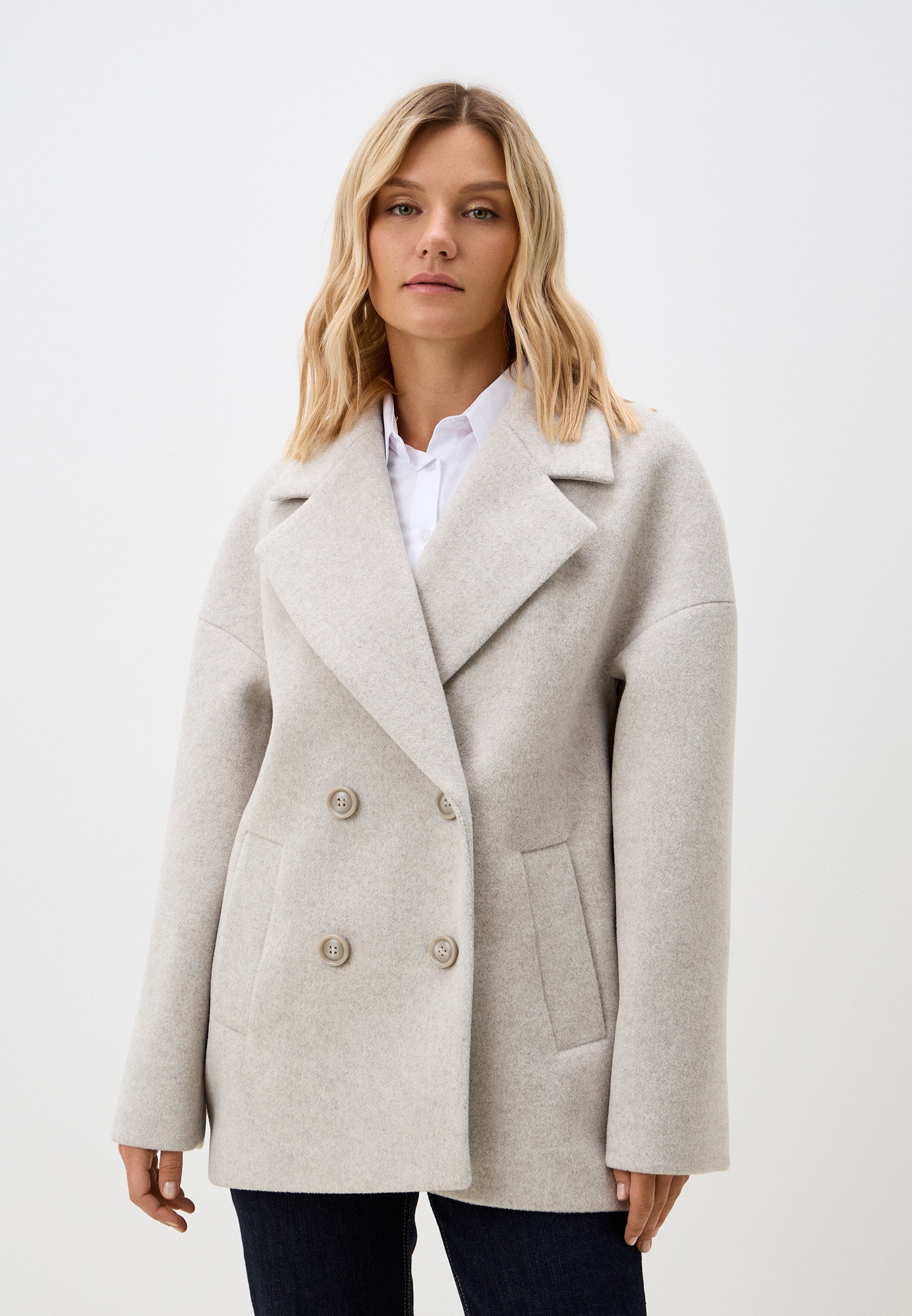 Пальто-пиджак Almarosa, цвет: серый, MP002XW1FHYJ — купить в интернет ...