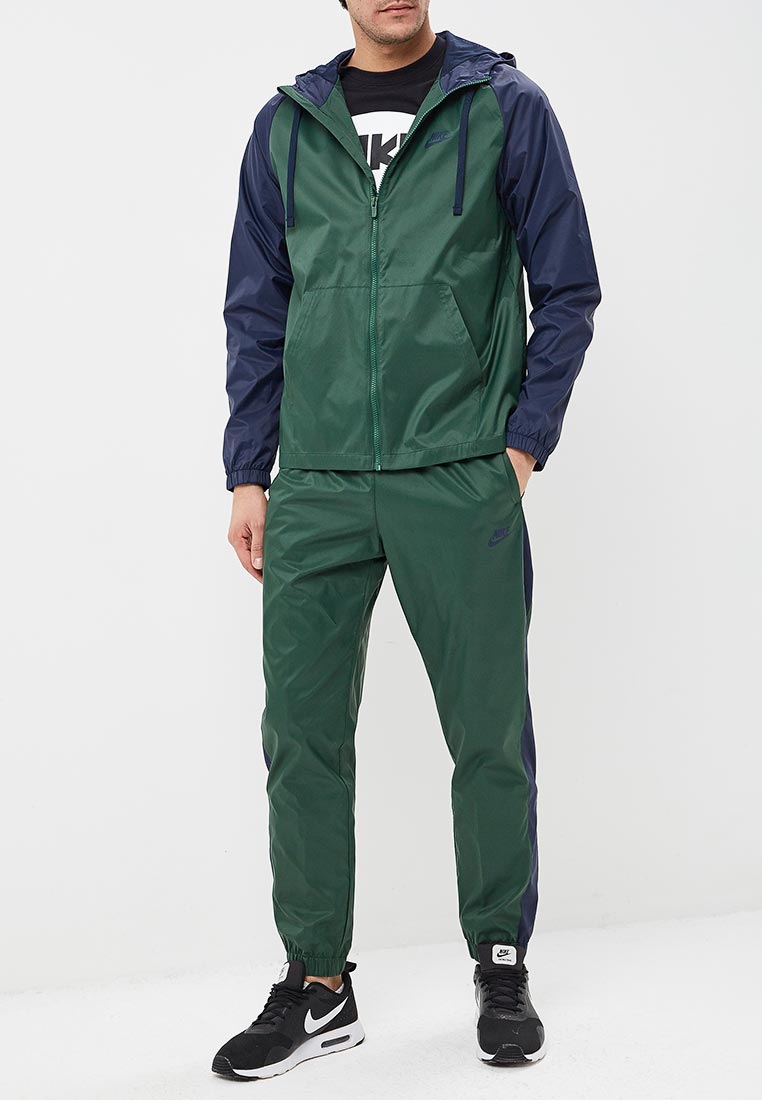 Костюм спортивный Nike SPORTSWEAR MEN'S WOVEN HOODED TRACK SUIT, цвет: зеленый, NI464EMDNFI3 — купить в интернет-магазине Lamoda