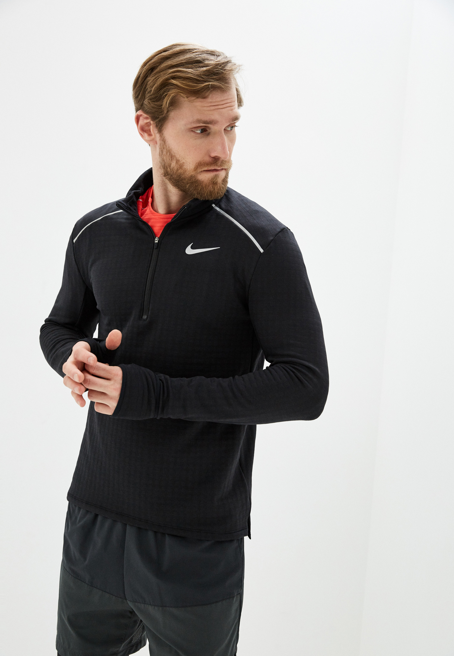 Лонгслив спортивный Nike M NK SPHR ELMNT TOP HZ 3.0, цвет: черный,  NI464EMHTXV5 — купить в интернет-магазине Lamoda