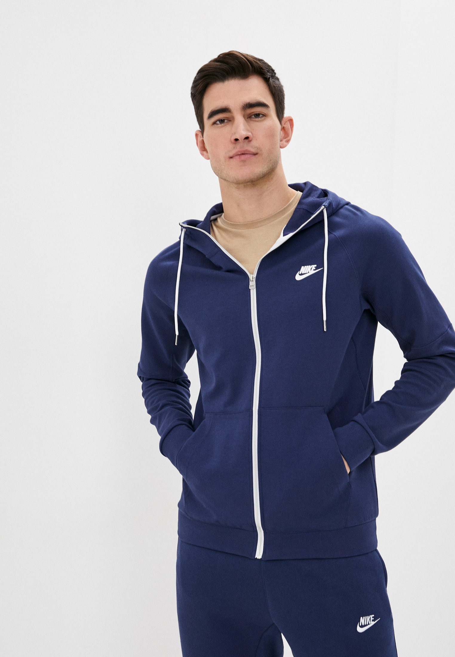 Толстовка Nike M NSW MODERN HOODIE FZ FLC, цвет: синий, NI464EMJOEP7 —  купить в интернет-магазине Lamoda
