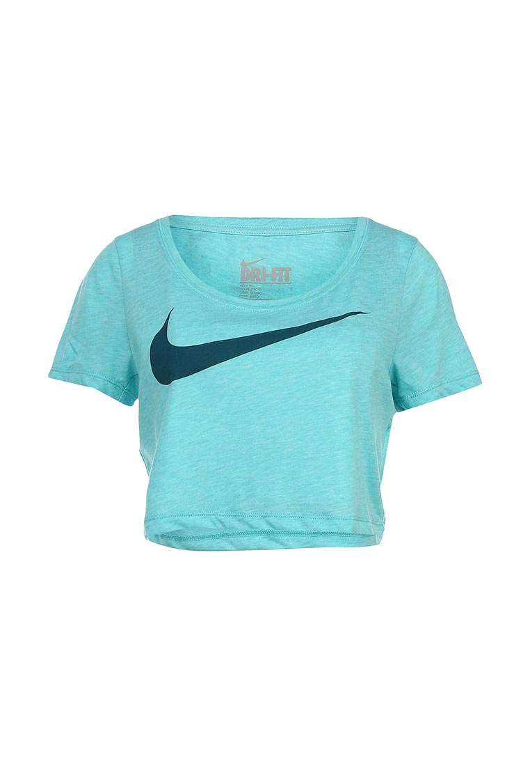Голубой топик. Nike Swoosh футболка голубая. Футболка найк женская голубая. Футболка топ найк. Короткая футболка найк.