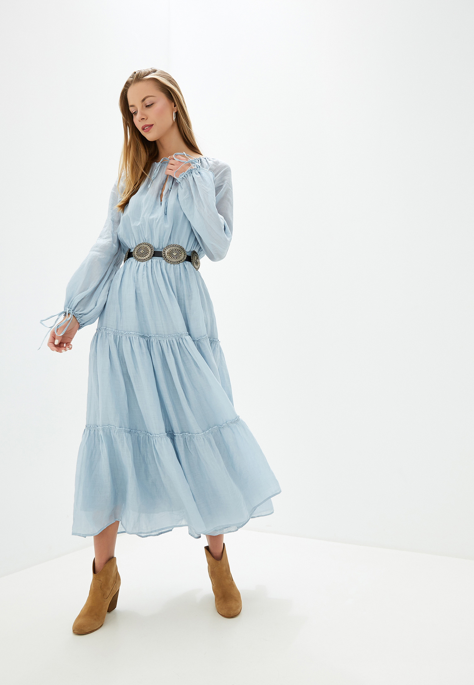 Платье Polo Ralph Lauren, цвет: голубой, PO006EWEYBQ7 — купить в ...