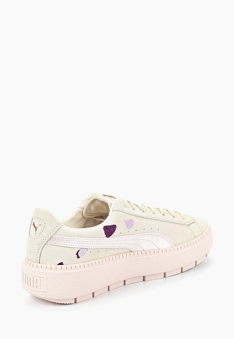 Кеды PUMA Suede Platform Trace Flowery, цвет: бежевый