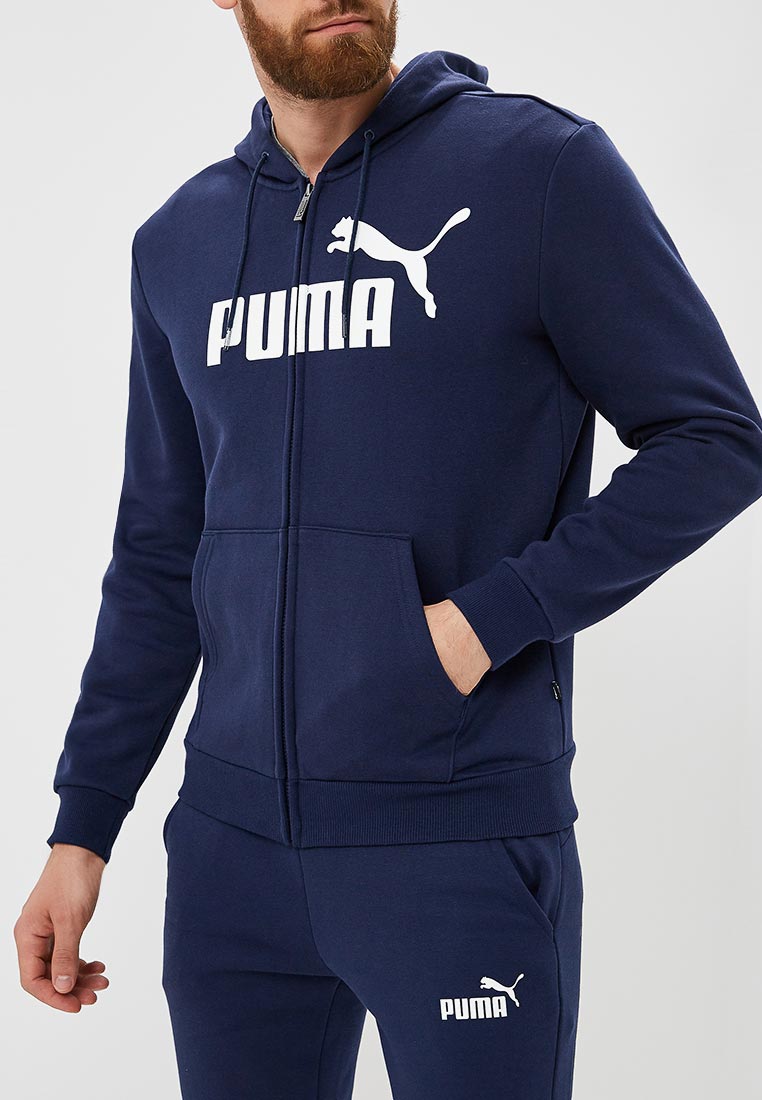 Спортивные костюмы пума оригинал. Костюм Пума ESS big logo FZ. Sports Suit кофта Puma. Костюм Пума синий худи. Puma big logo худи мужские синие.