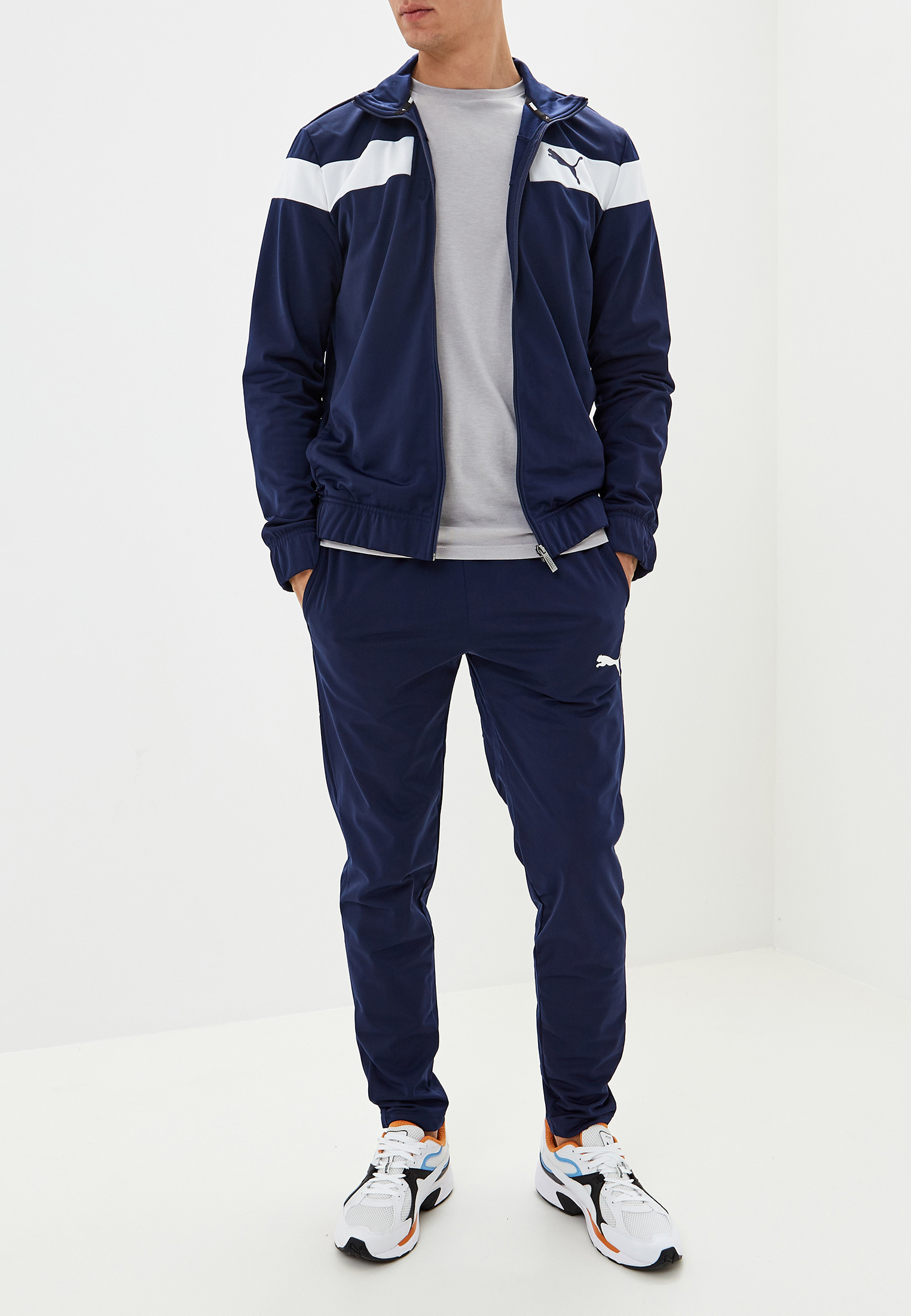 Костюм спортивный PUMA Techstripe Tricot Suit Op., цвет: синий ...