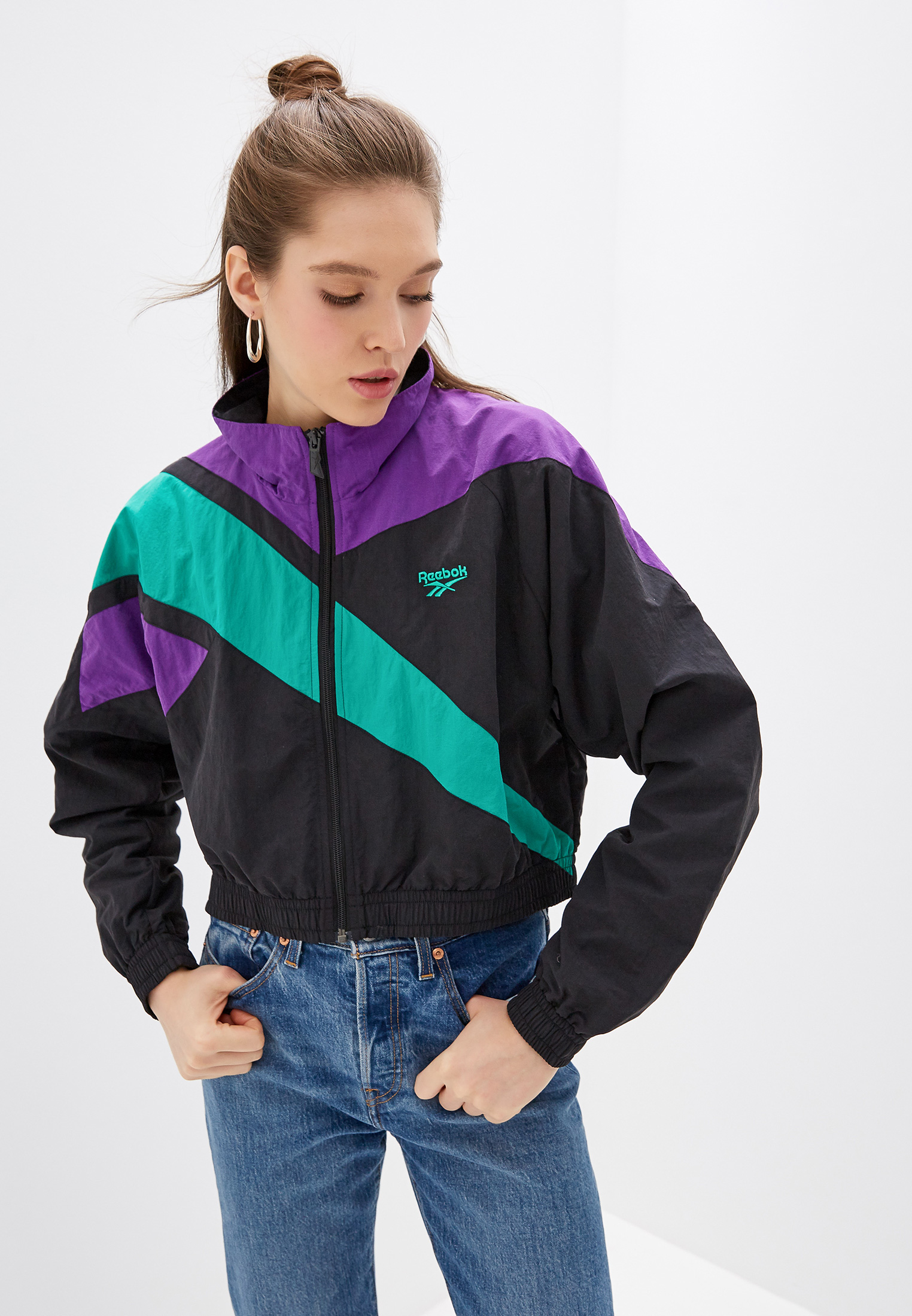 Ветровка Reebok, цвет: черный, RE005EWGGTO1 — купить в интернет ...