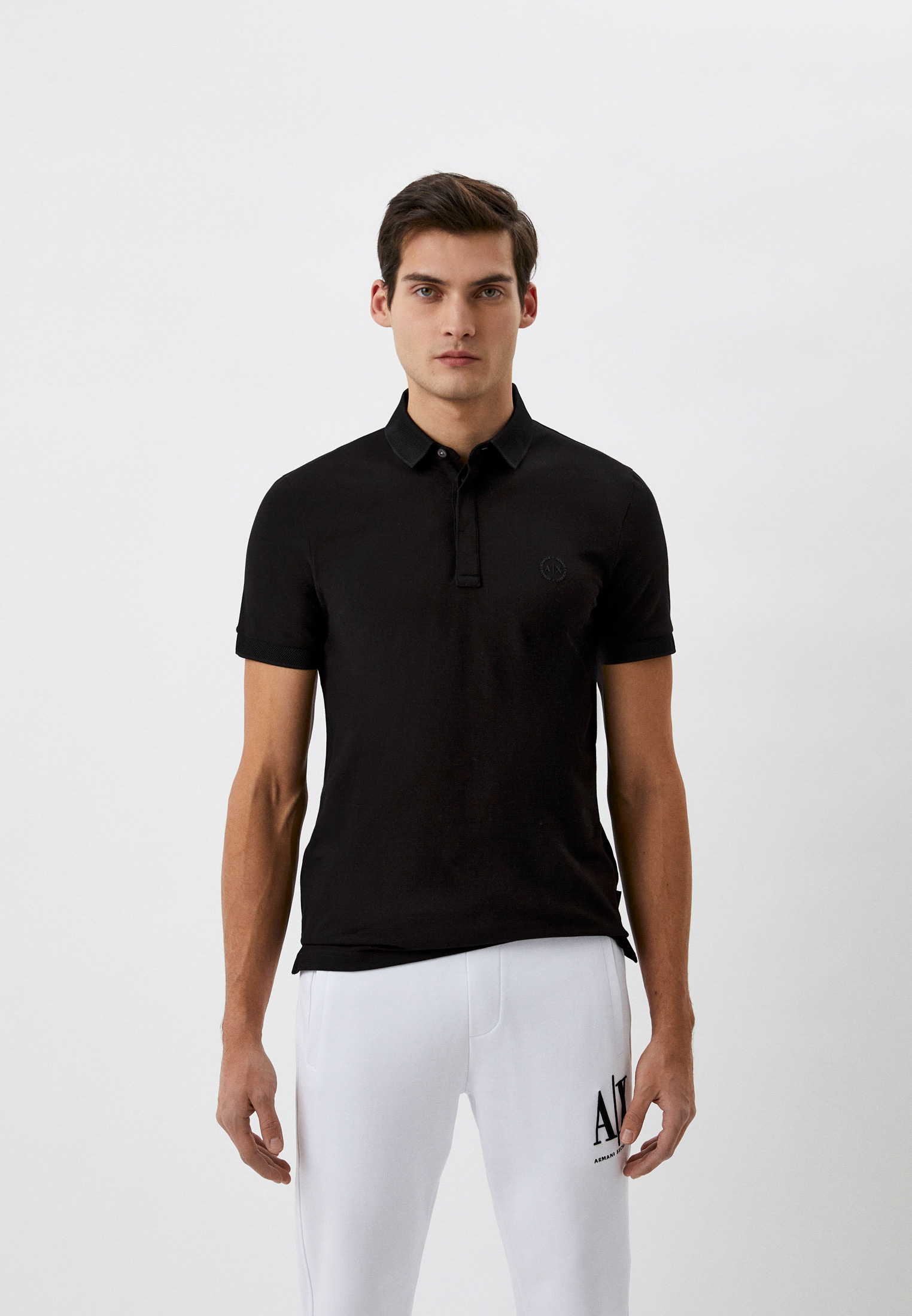 Поло Armani Exchange, цвет: черный, RTLAAD060702 — купить в интернет ...