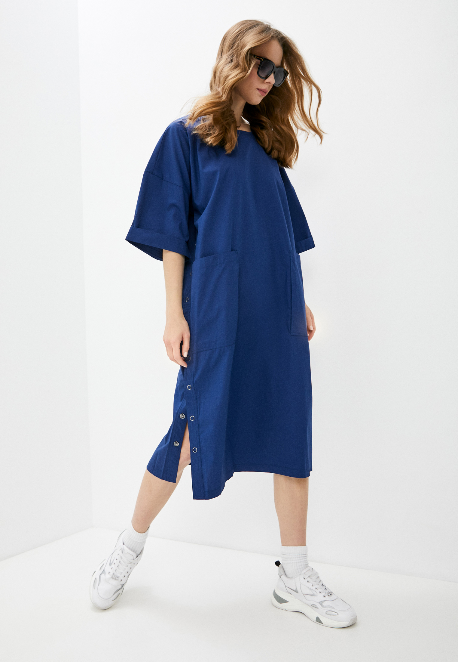 Платье DKNY, цвет: синий, RTLAAD667201 — купить в интернет-магазине Lamoda