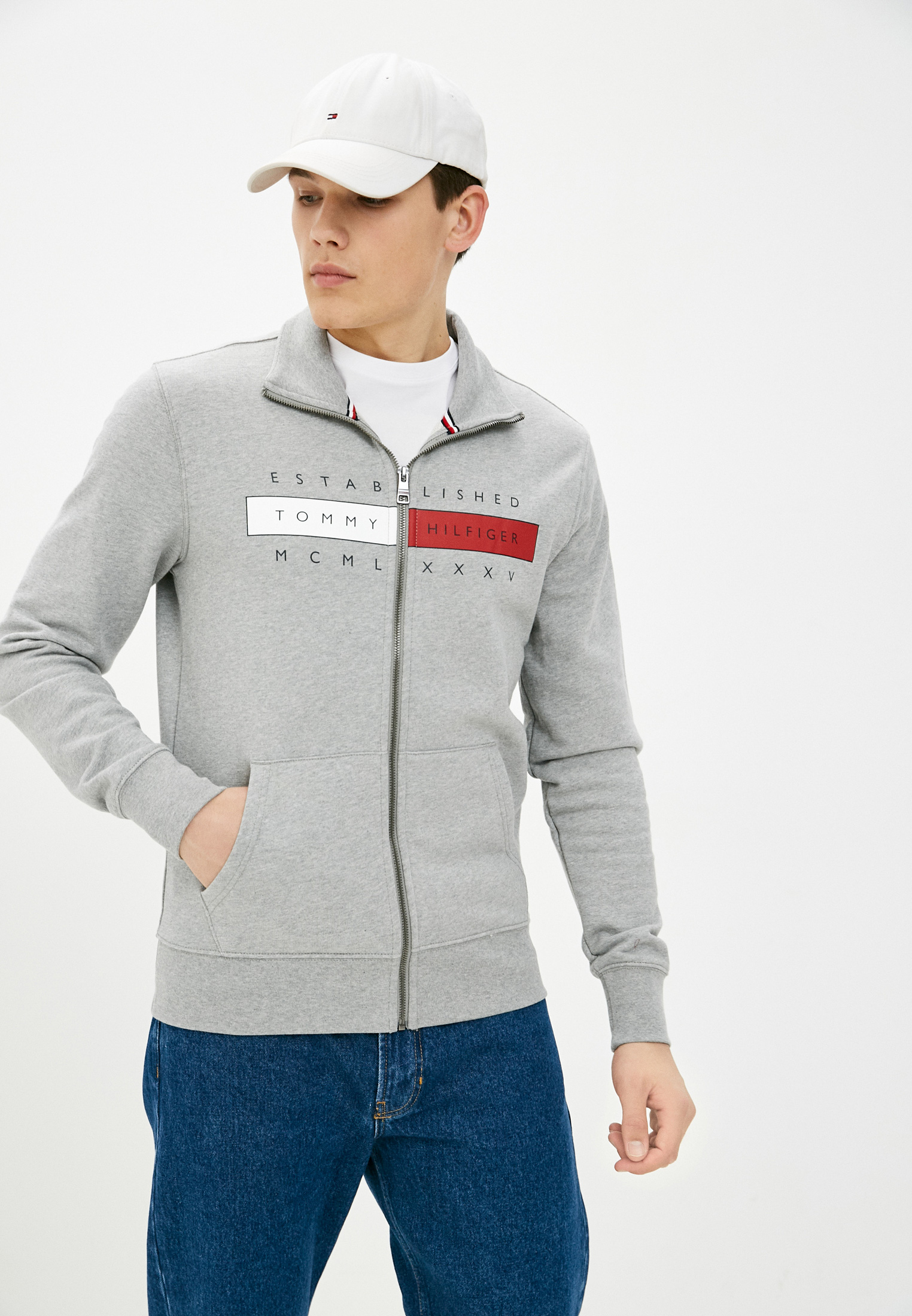 Олимпийка Tommy Hilfiger, цвет: серый, RTLAAE094101 — купить в интернет ...