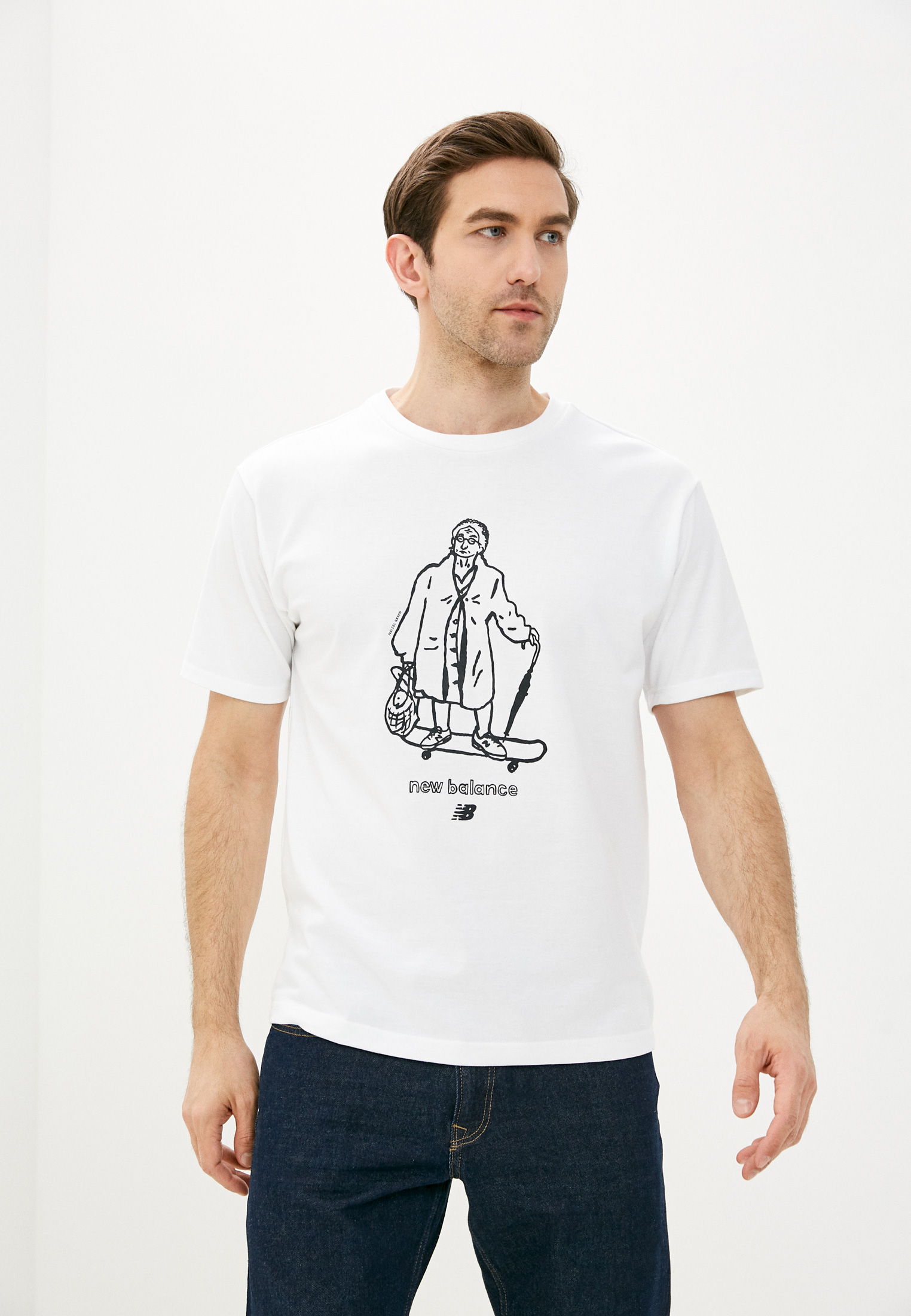 Футболка New Balance NB ATHLETICS N GRAPH SKATE T, цвет: белый ...