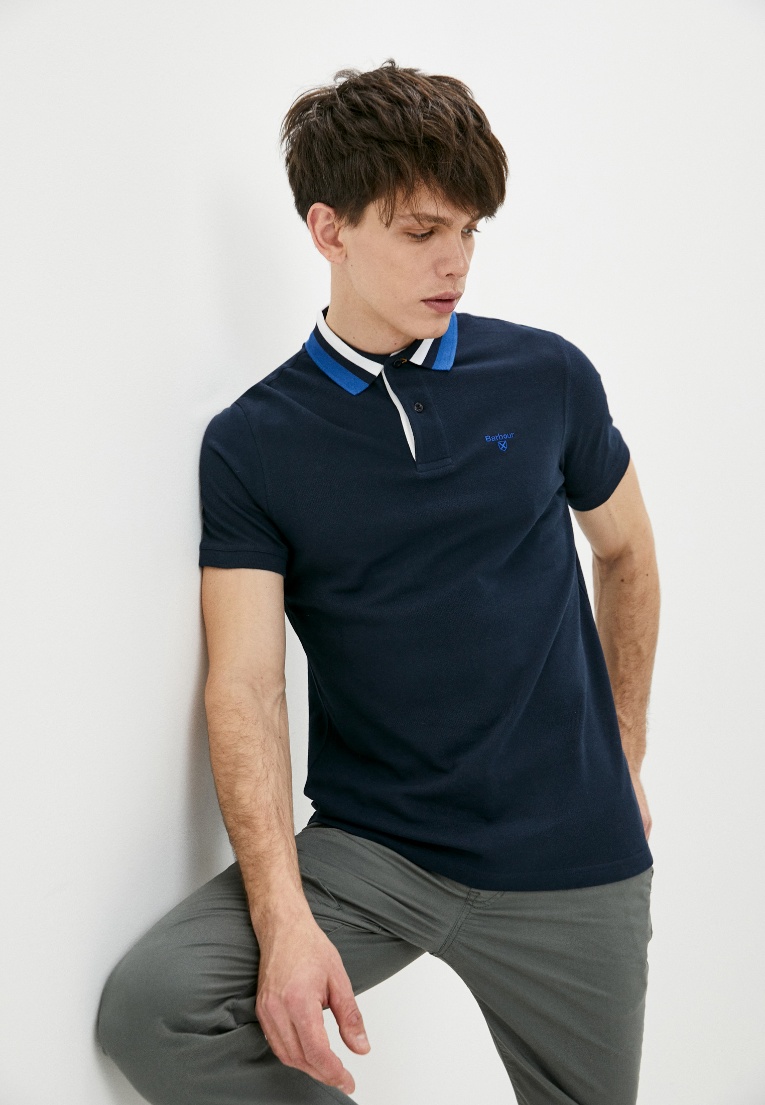 Поло Barbour, цвет: синий, RTLAAE829101 — купить в интернет-магазине Lamoda