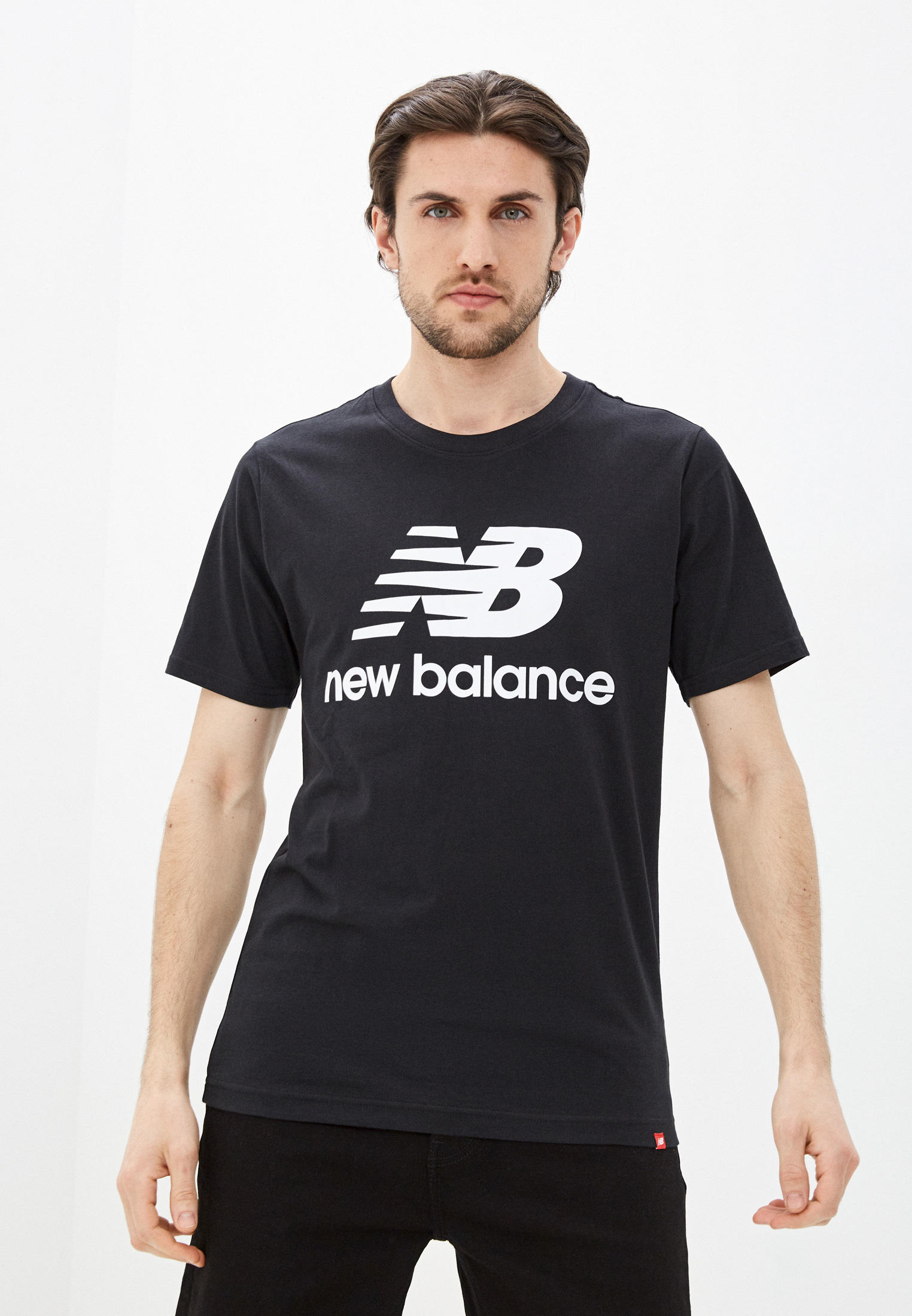 Футболка New Balance ESSENTIALS STACKED LOGO T, цвет: черный ...
