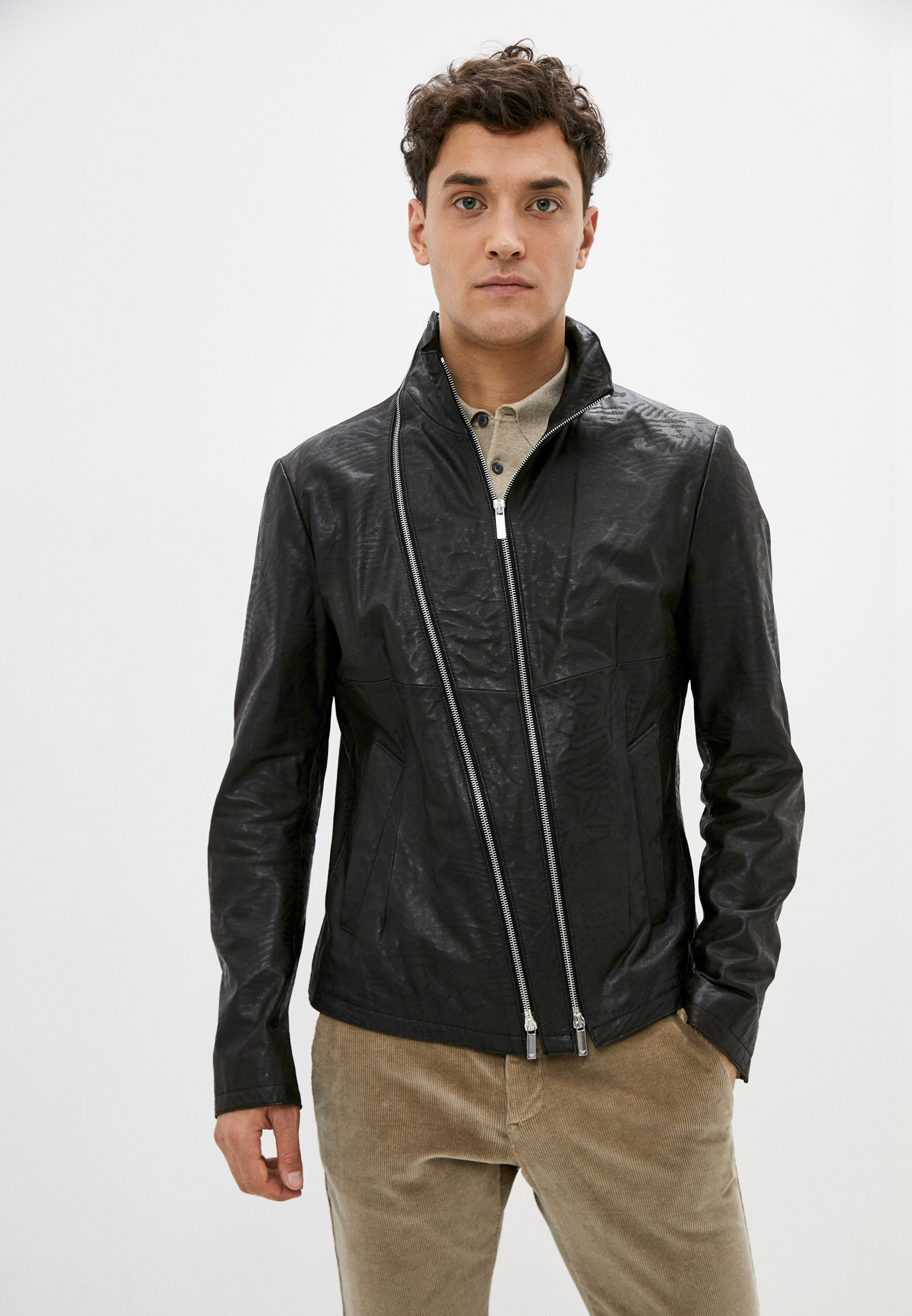 Куртка кожаная Emporio Armani, цвет: коричневый, RTLAAH754401 — купить ...