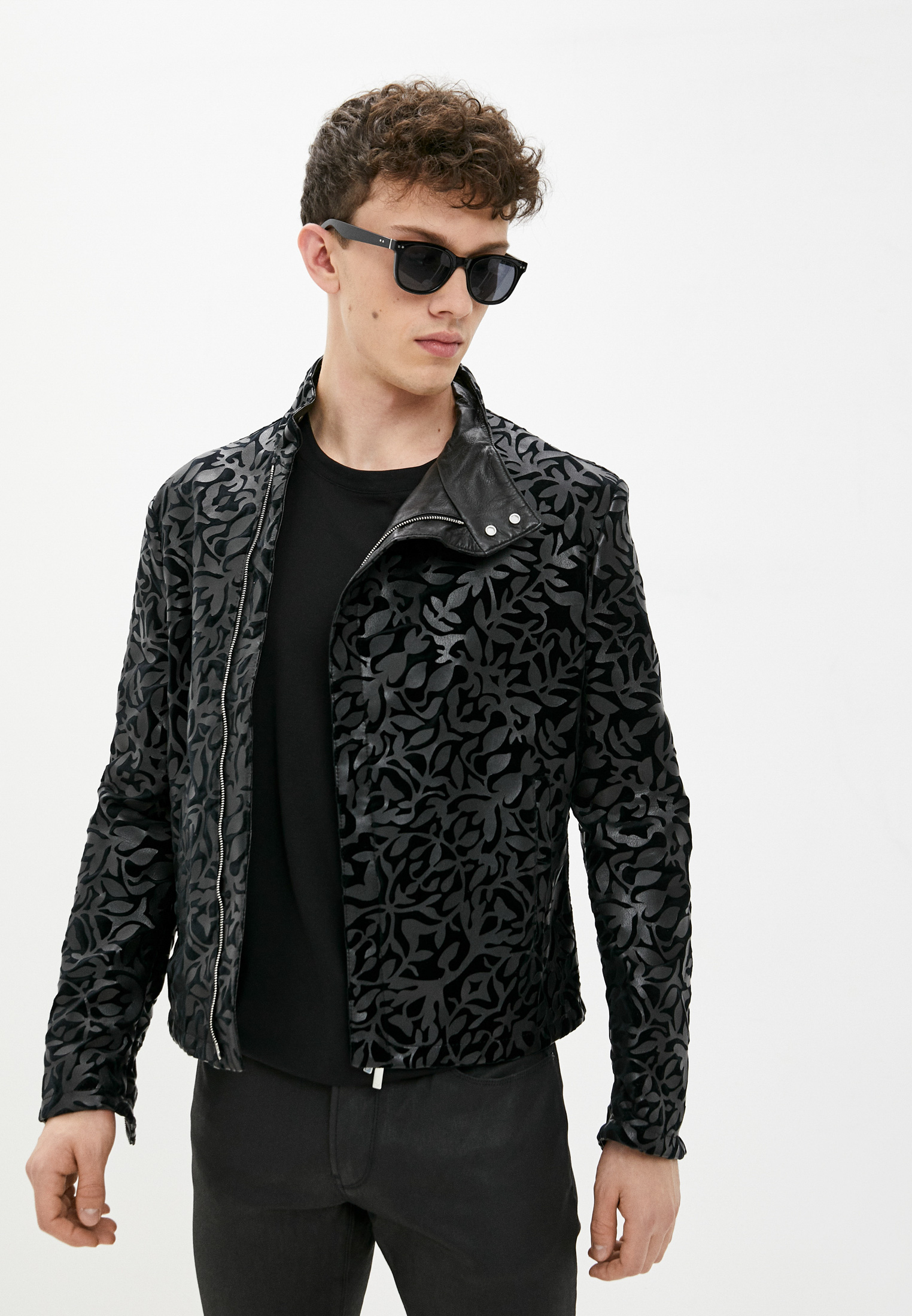 Куртка кожаная Emporio Armani, цвет: черный, RTLAAI806201 — купить в ...