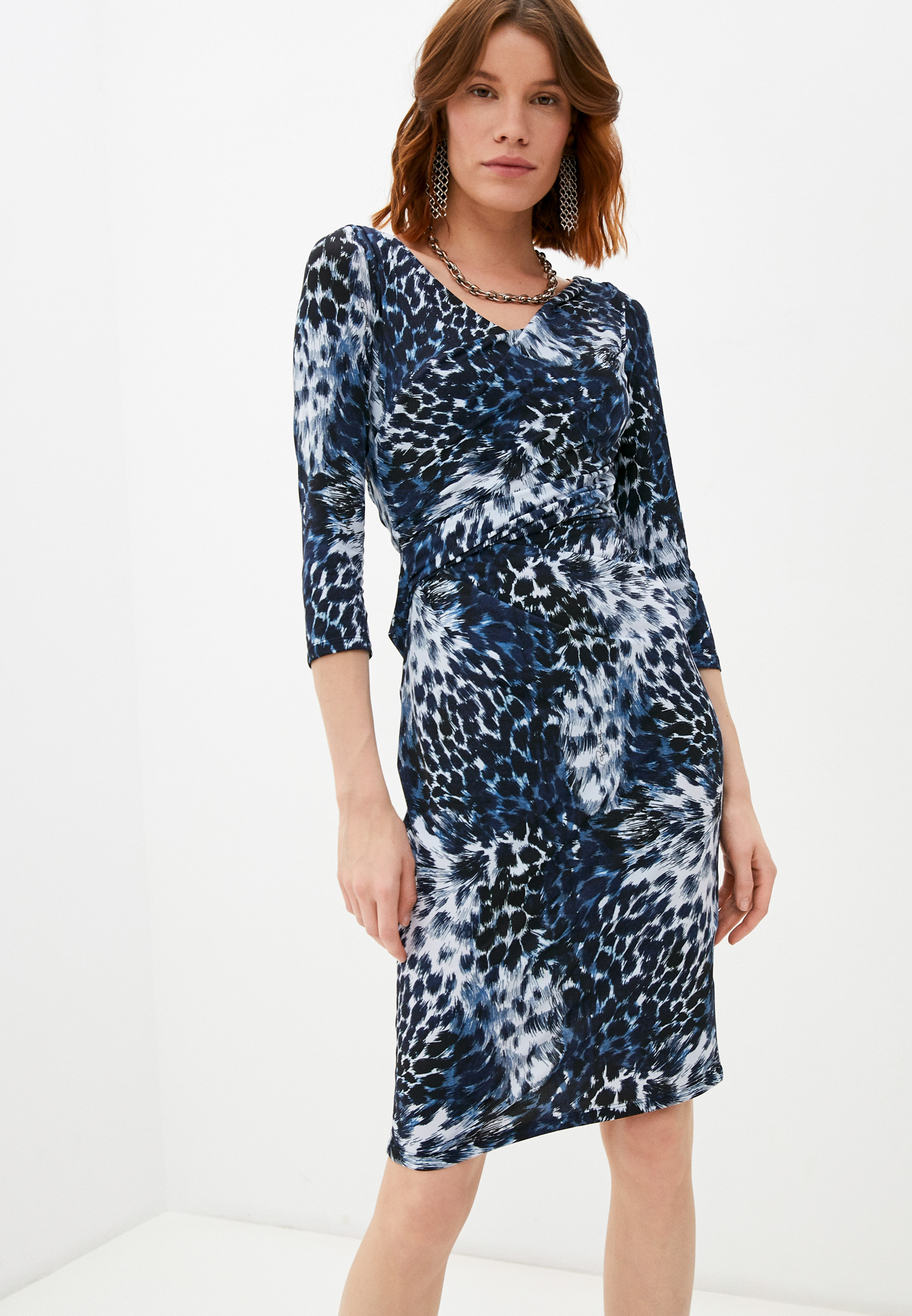 Платье Roberto Cavalli, цвет: синий, RTLAAJ866201 — купить в интернет ...