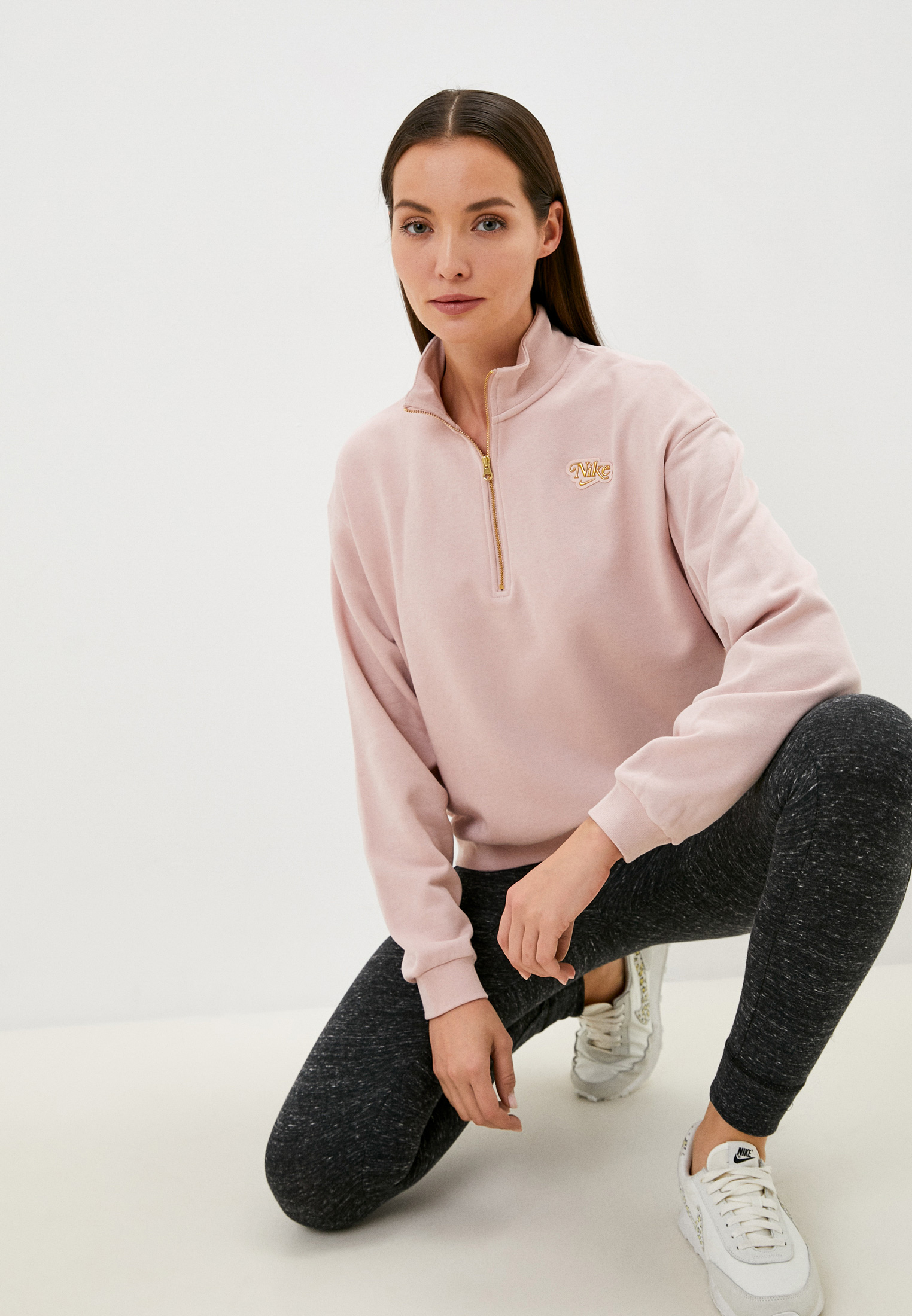 Олимпийка Nike W NSW FEMME QZ FLC, цвет: розовый, RTLAAK402202 — купить ...