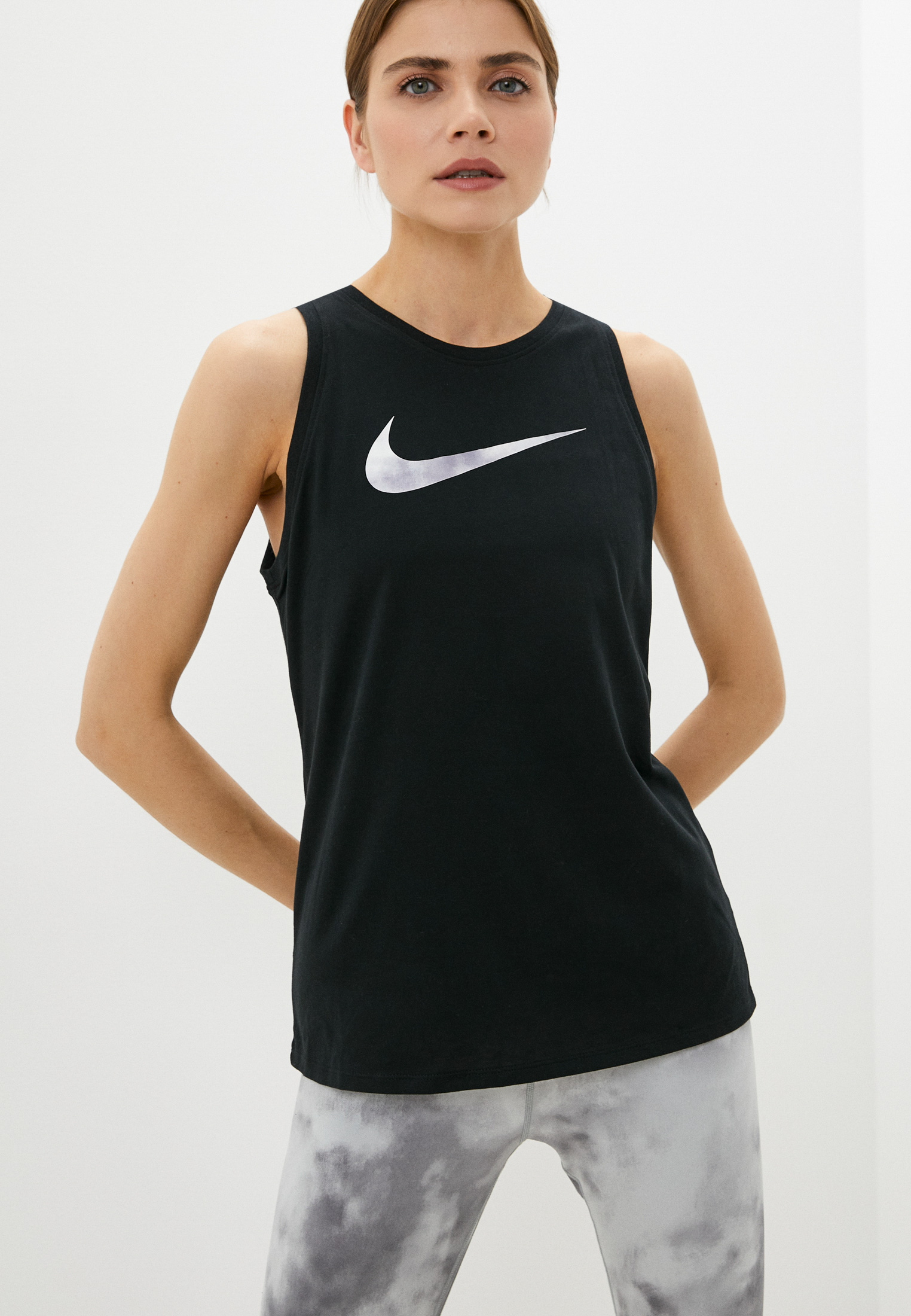 Майка спортивная Nike W NK DRY TANK ICON CLASH, цвет: черный ...