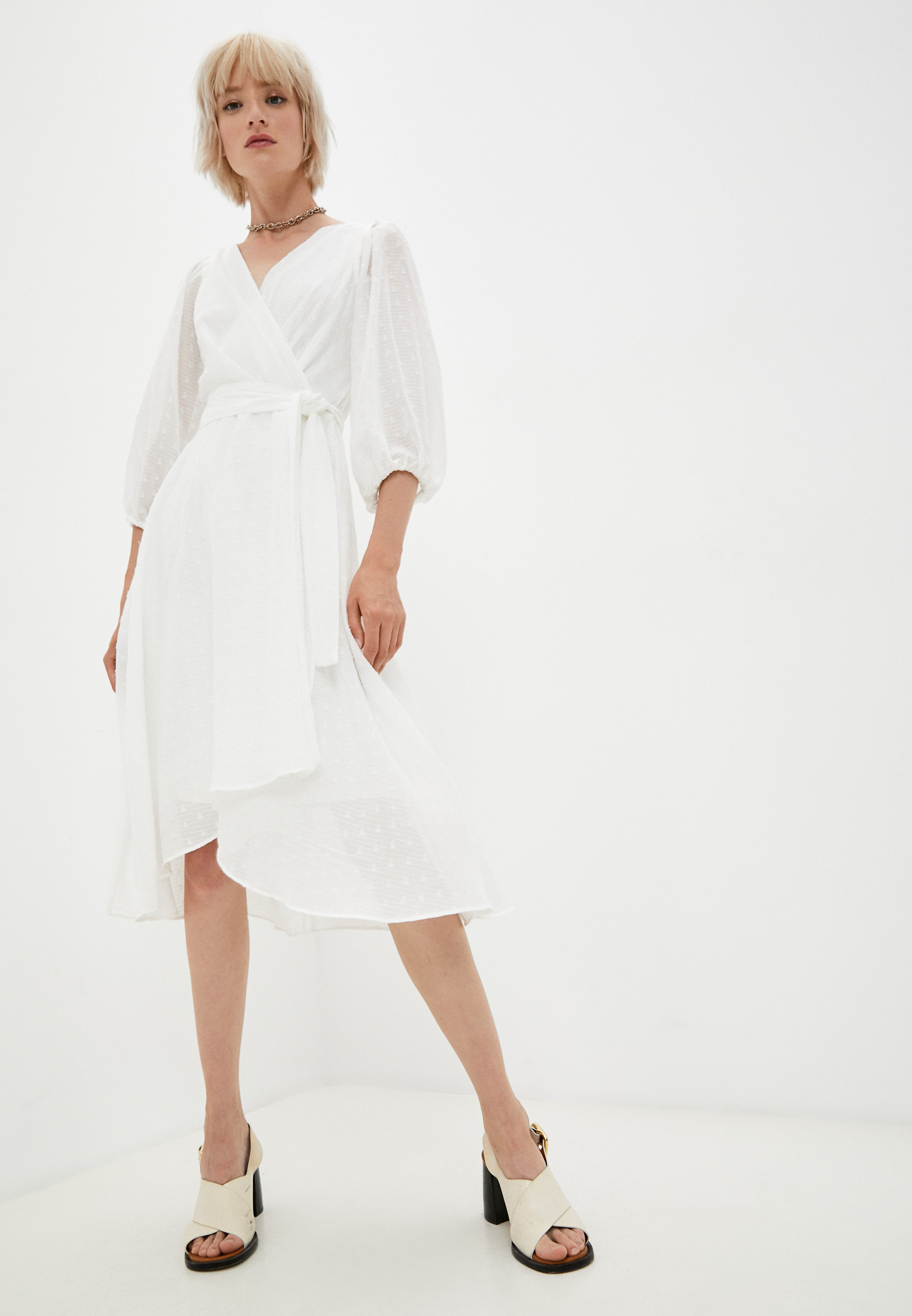 Платье DKNY, цвет: белый, RTLAAN086101 — купить в интернет-магазине Lamoda