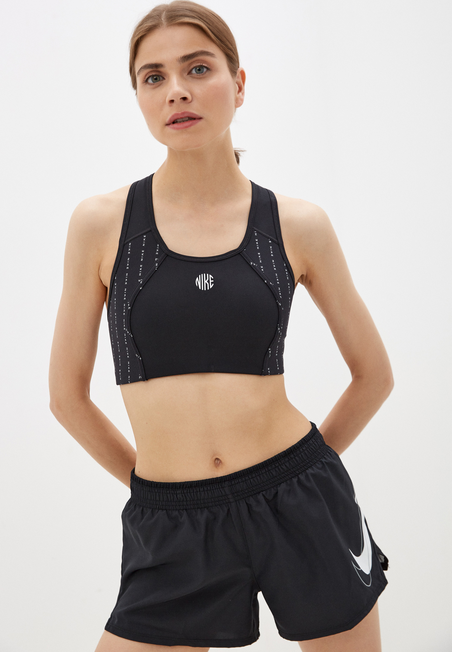 Топ спортивный Nike W NK DF SWSH ICNCLSH KH BRA, цвет: черный, RTLAAN273501  — купить в интернет-магазине Lamoda